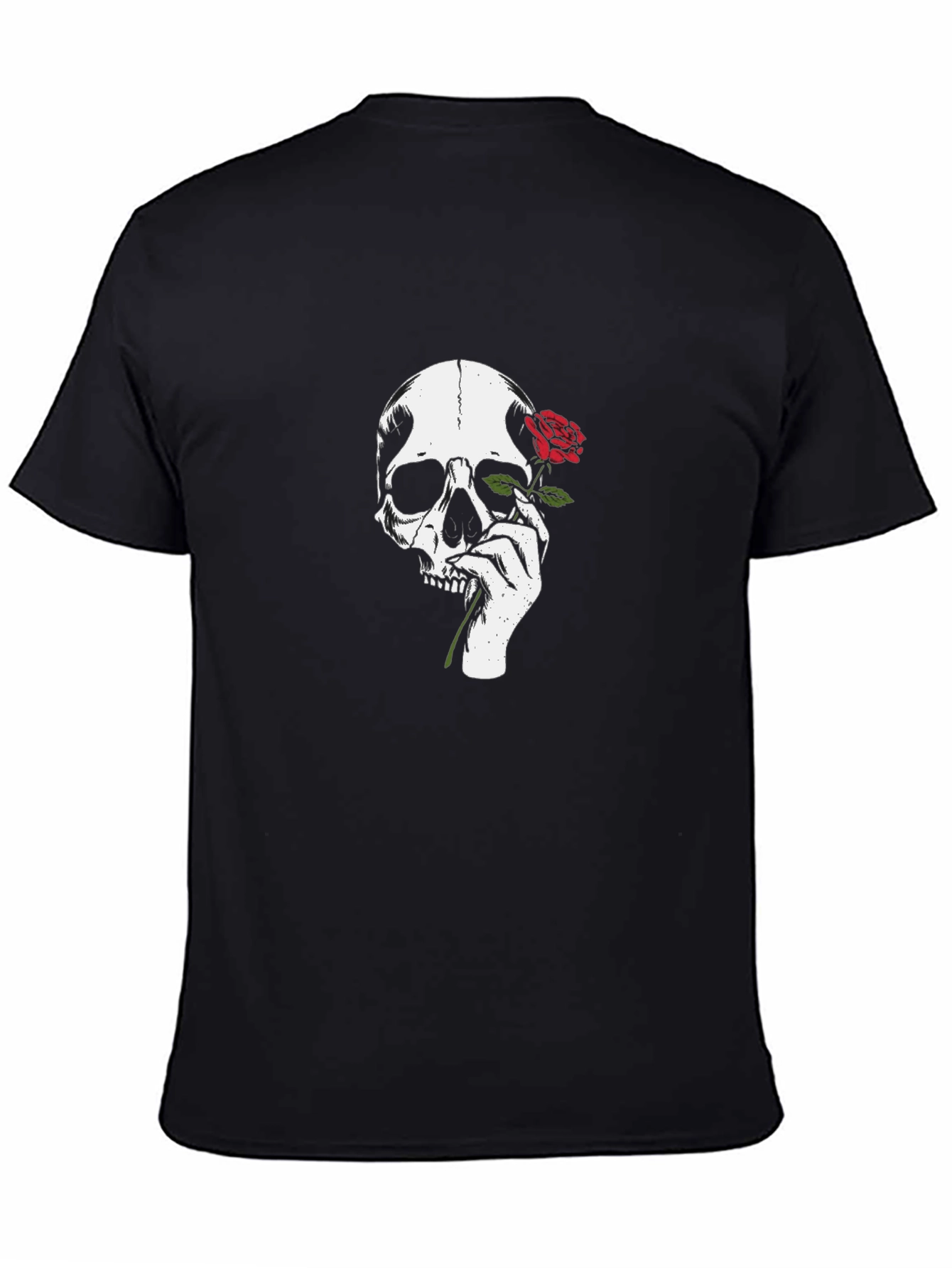 Skull & Rose Graphic Tee - Stylish Black T-Shirt
