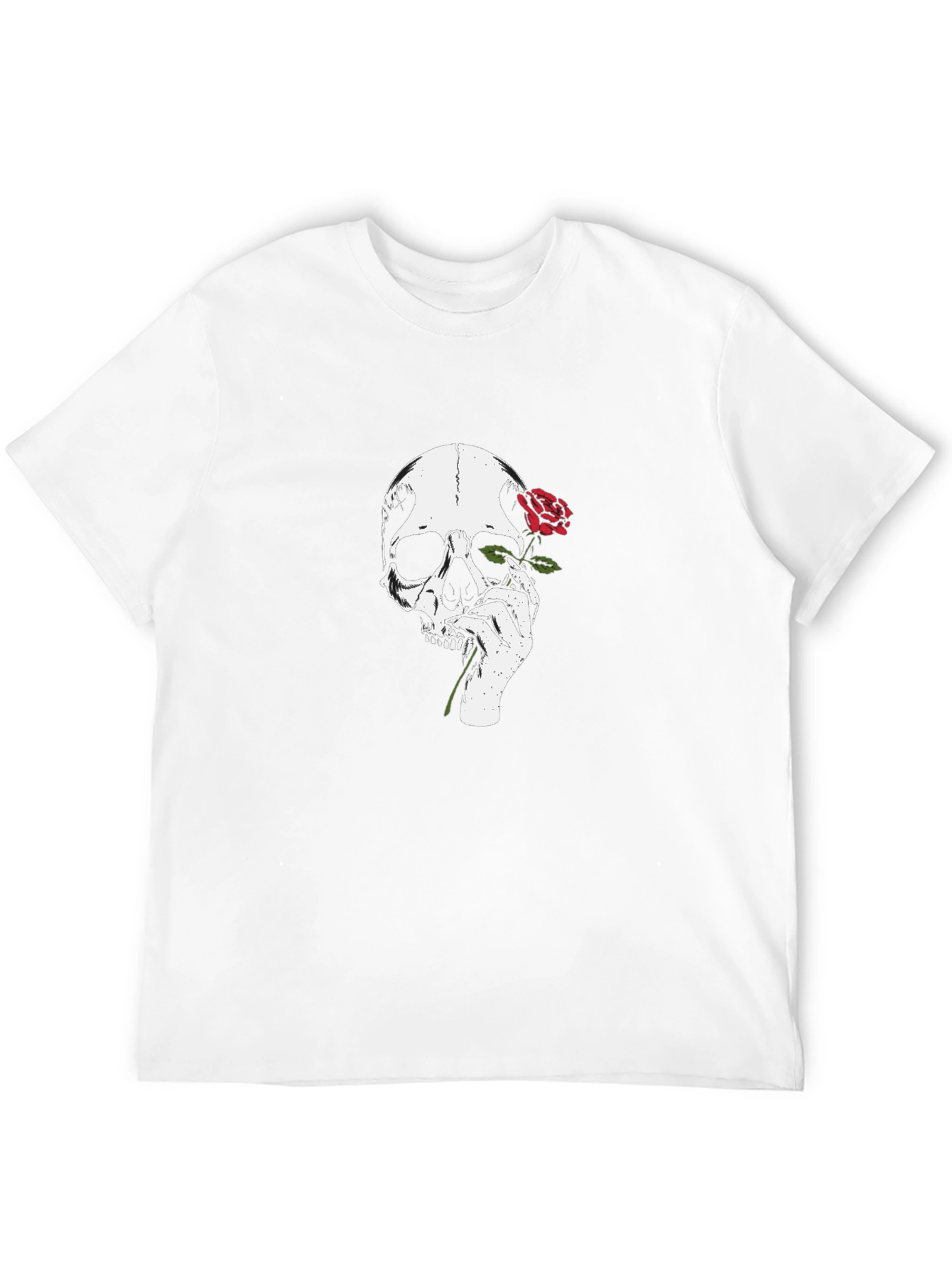 Skull & Rose Graphic Tee - Stylish Black T-Shirt