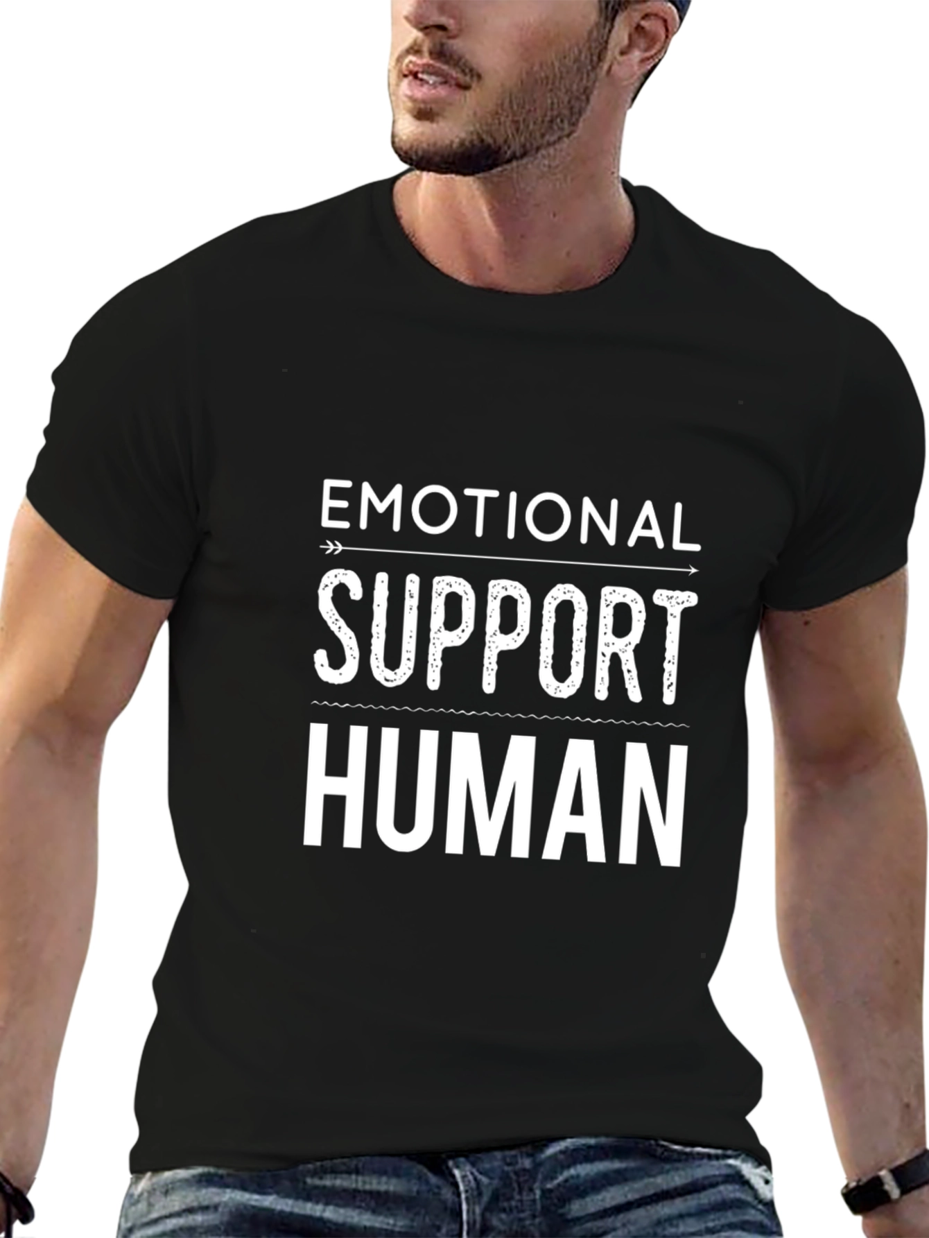 Emotional Support Human T-Shirt - Black