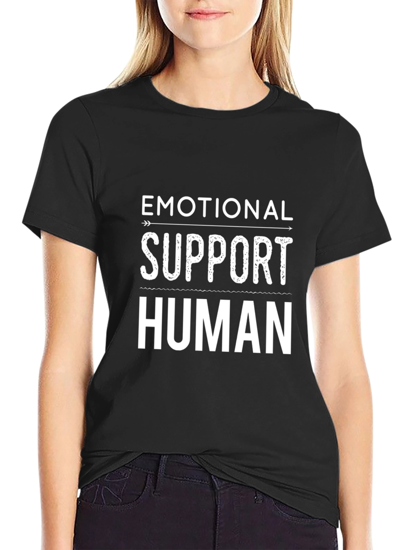 Emotional Support Human T-Shirt - Black