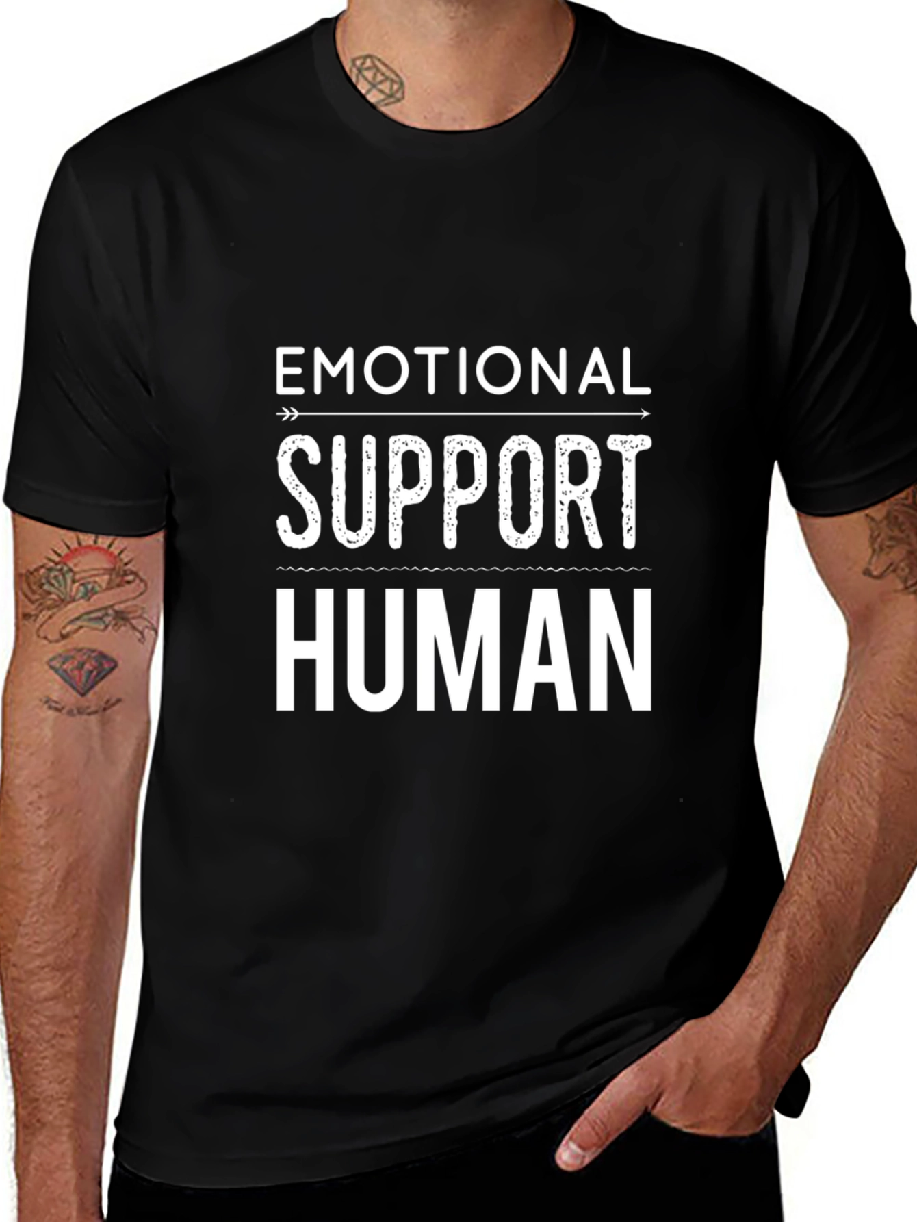 Emotional Support Human T-Shirt - Black