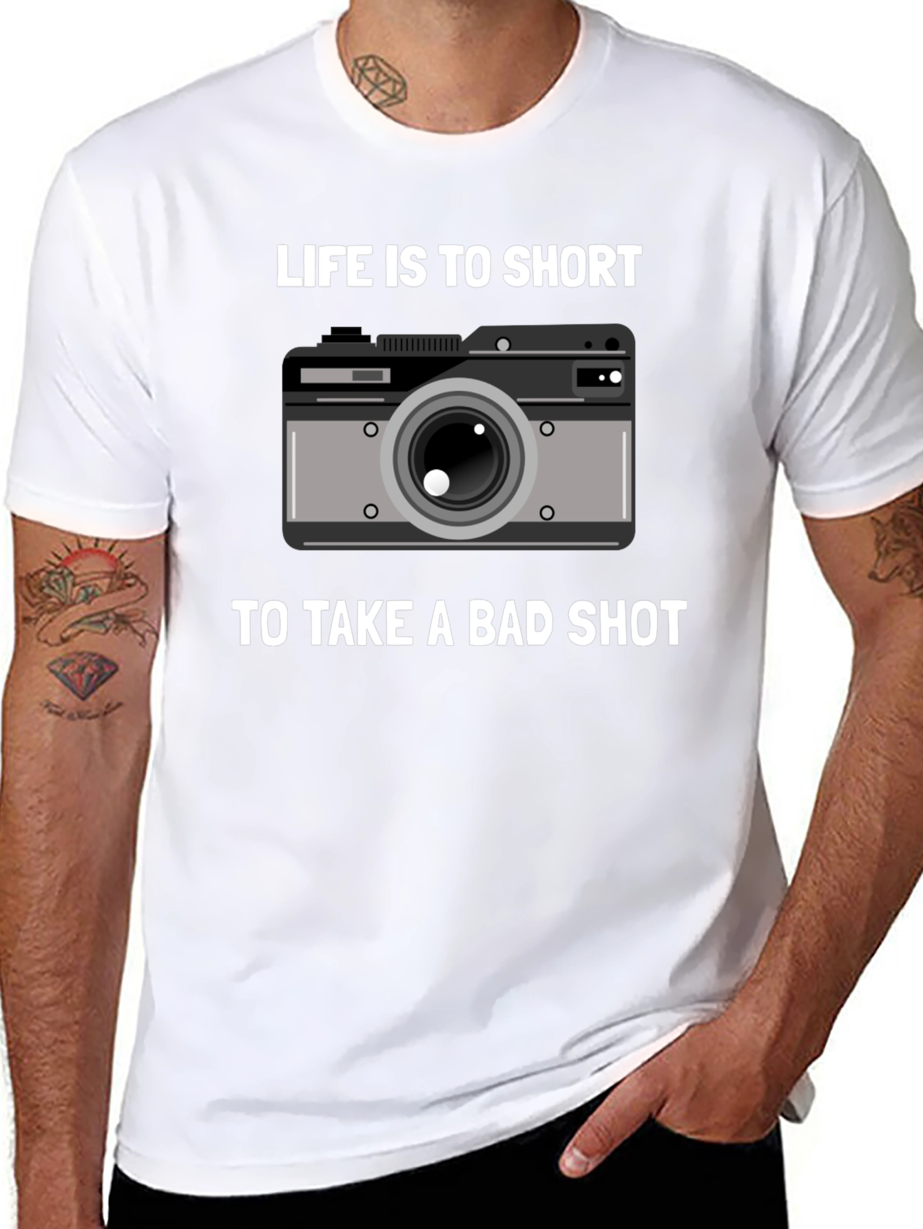 Lifes Too Short Camera T-Shirt - Photography Gift