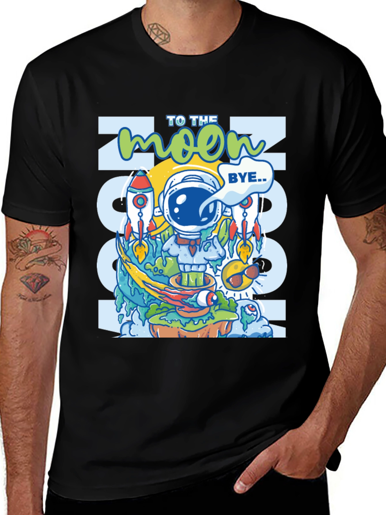 To the Moon Graphic Tee - Crypto Astronaut T-Shirt