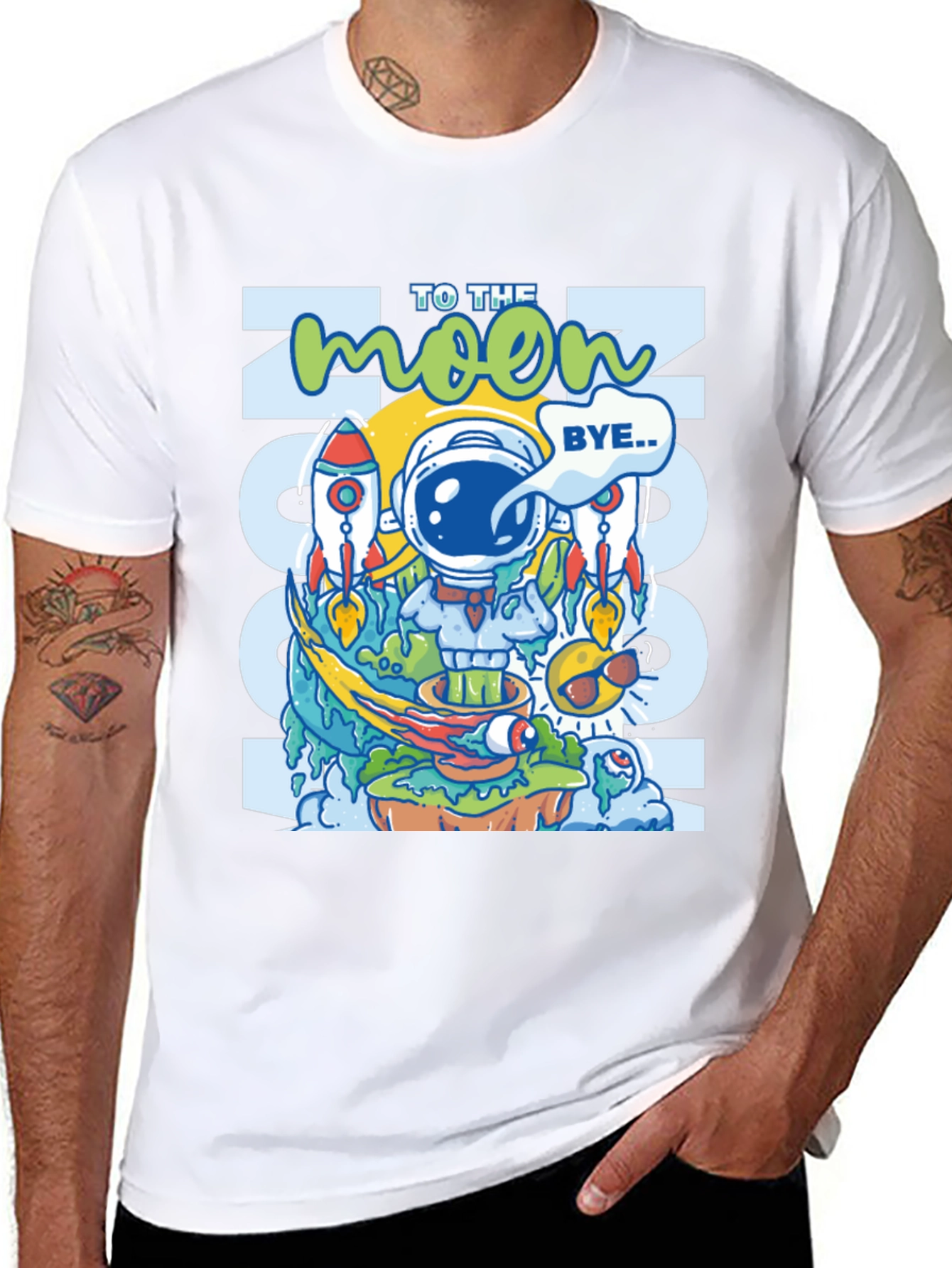To the Moon Graphic Tee - Crypto Astronaut T-Shirt