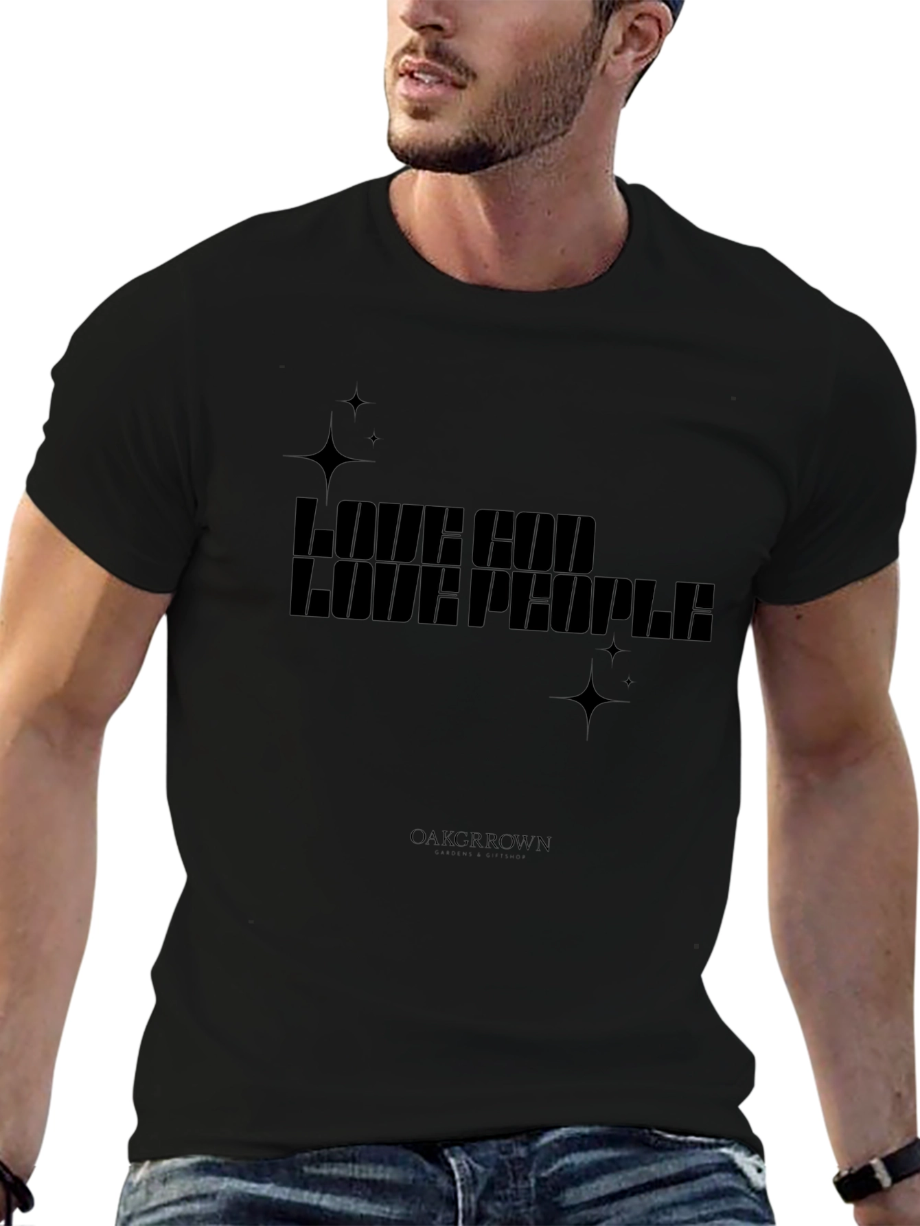 Love God Love People Black Graphic Tee
