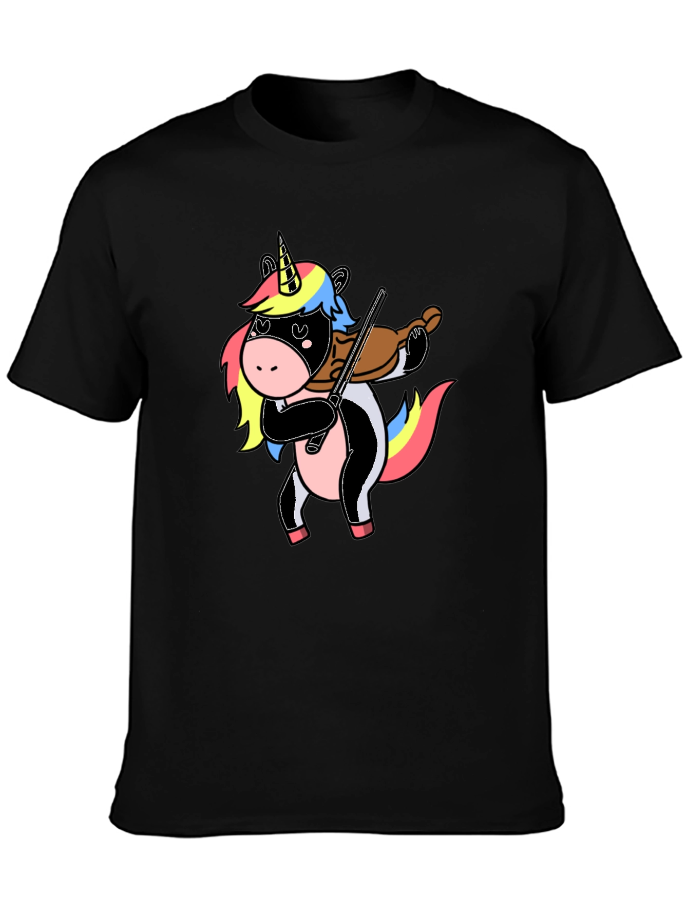 Unicorn Violin Player Graphic T-Shirt
