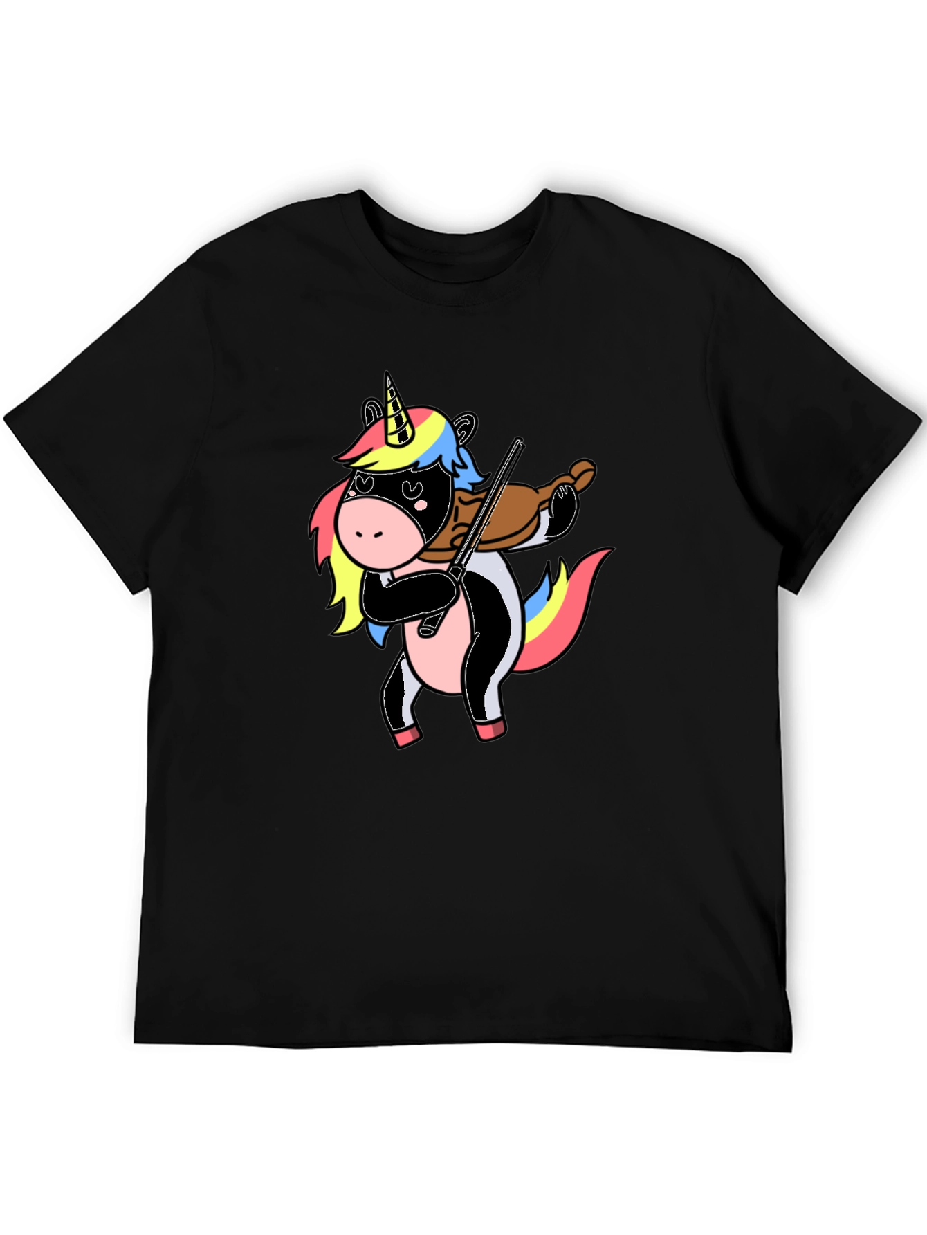 Unicorn Violin Player Graphic T-Shirt