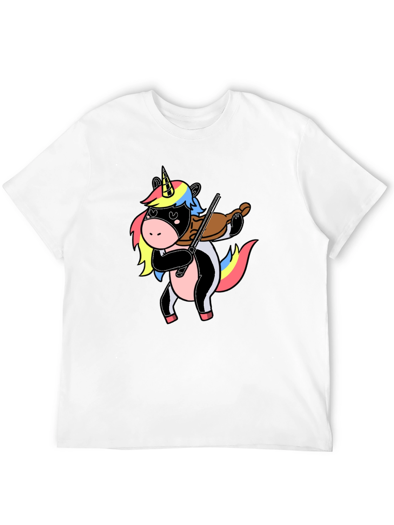 Unicorn Violin Player Graphic T-Shirt