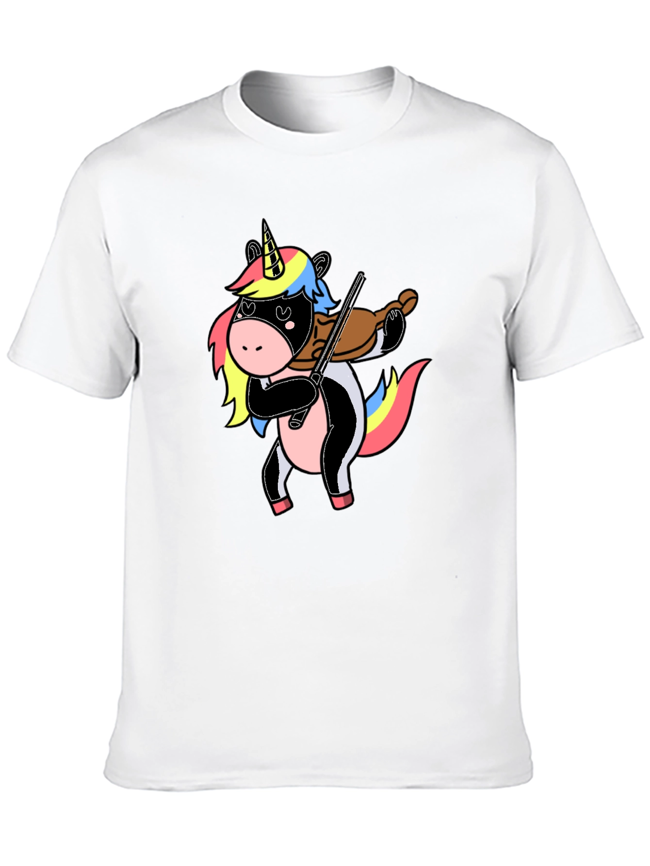 Unicorn Violin Player Graphic T-Shirt