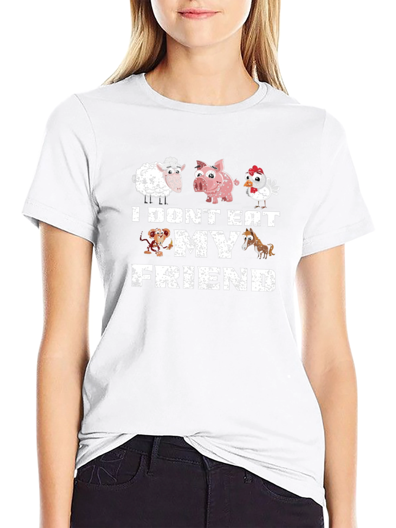 Vegan I Dont Eat My Friends Graphic Tee