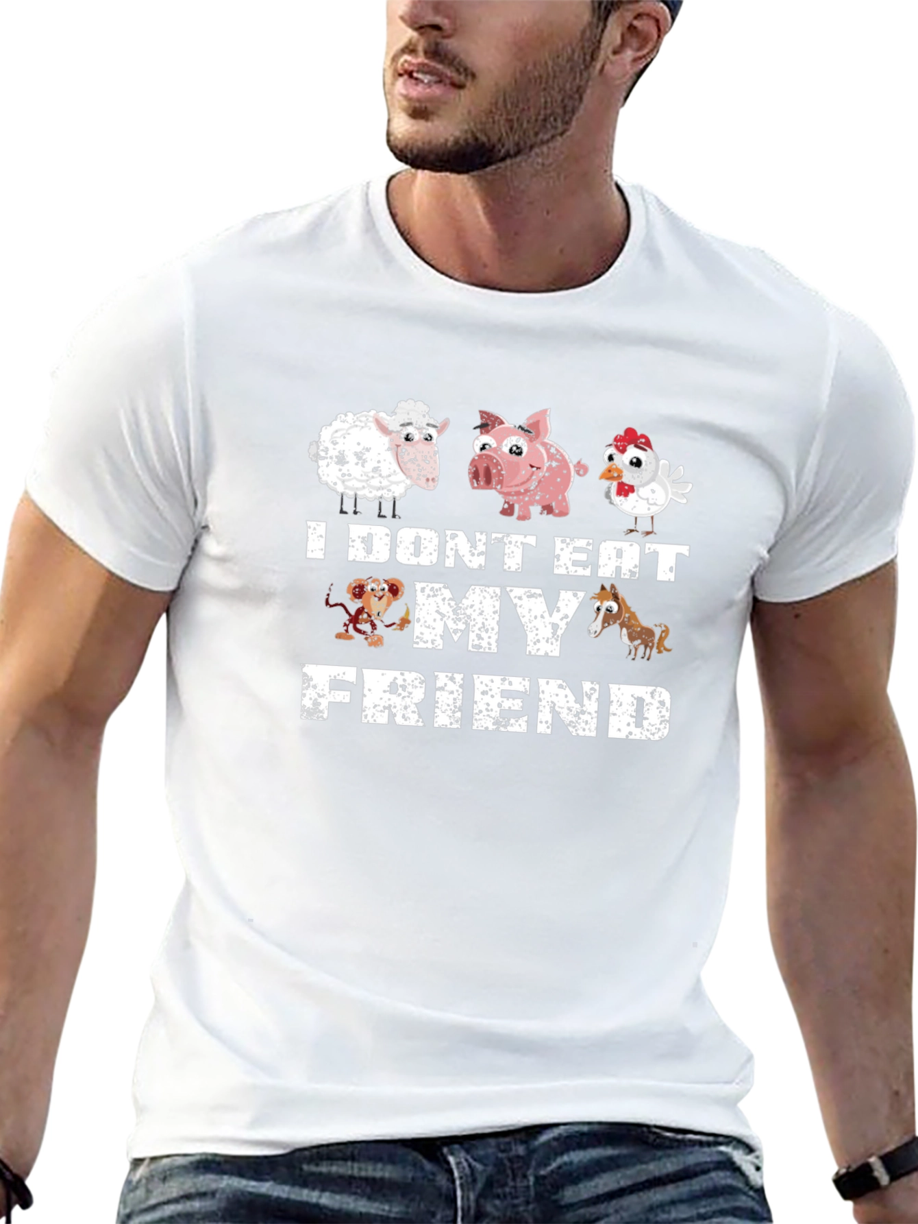 Vegan I Dont Eat My Friends Graphic Tee