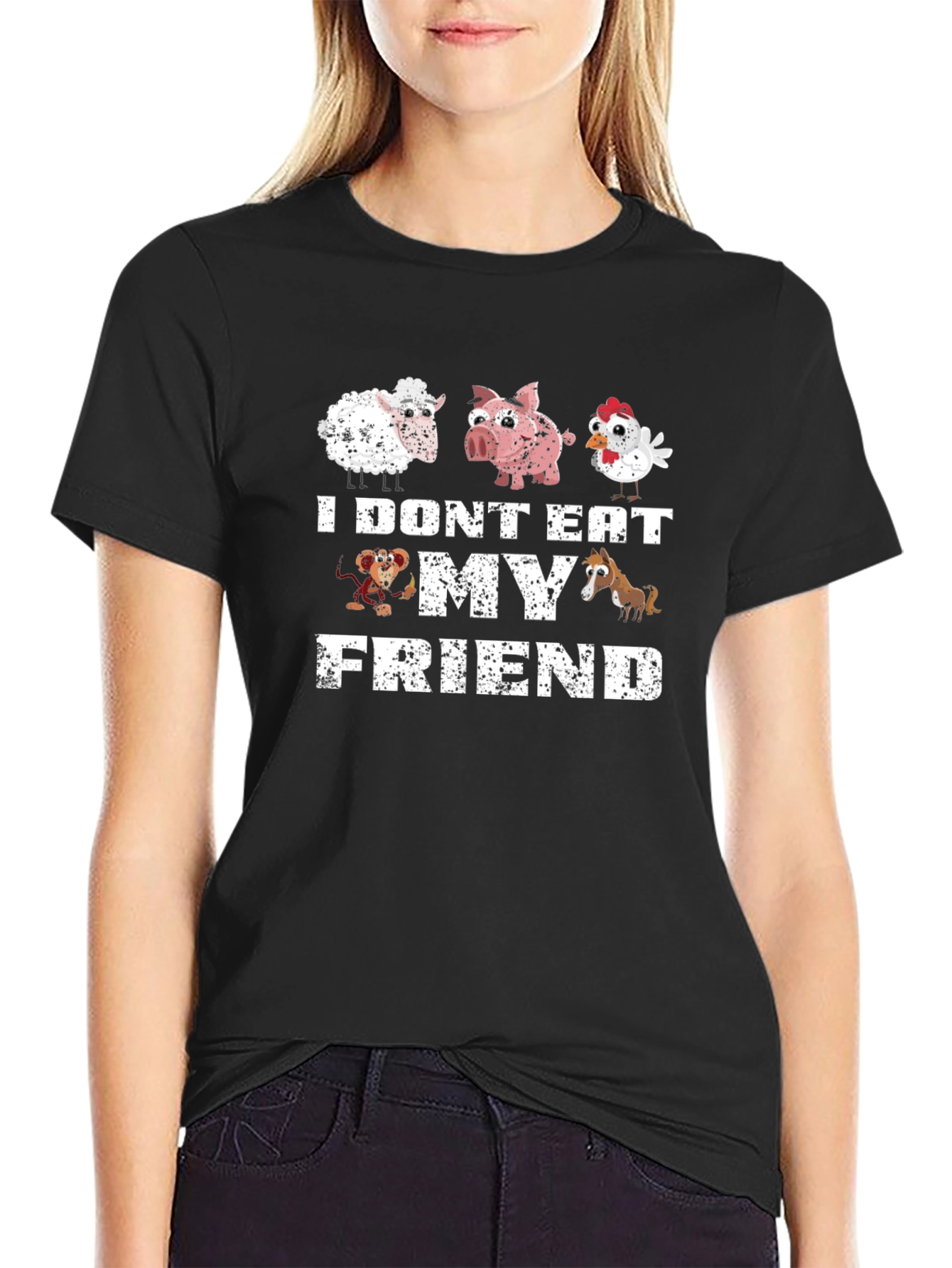 Vegan I Dont Eat My Friends Graphic Tee