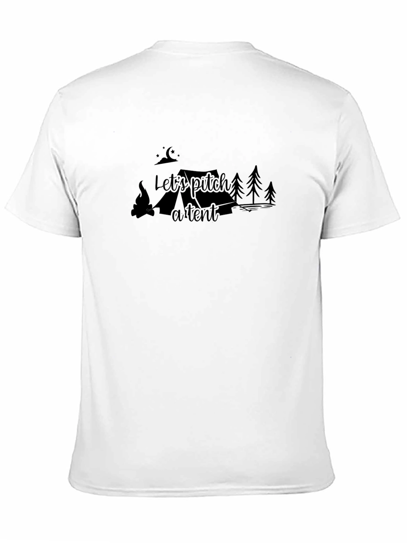 Lets Pitch A Tent Black Graphic Tee