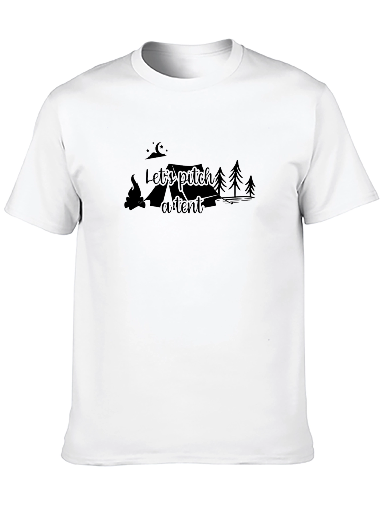 Lets Pitch A Tent Black Graphic Tee