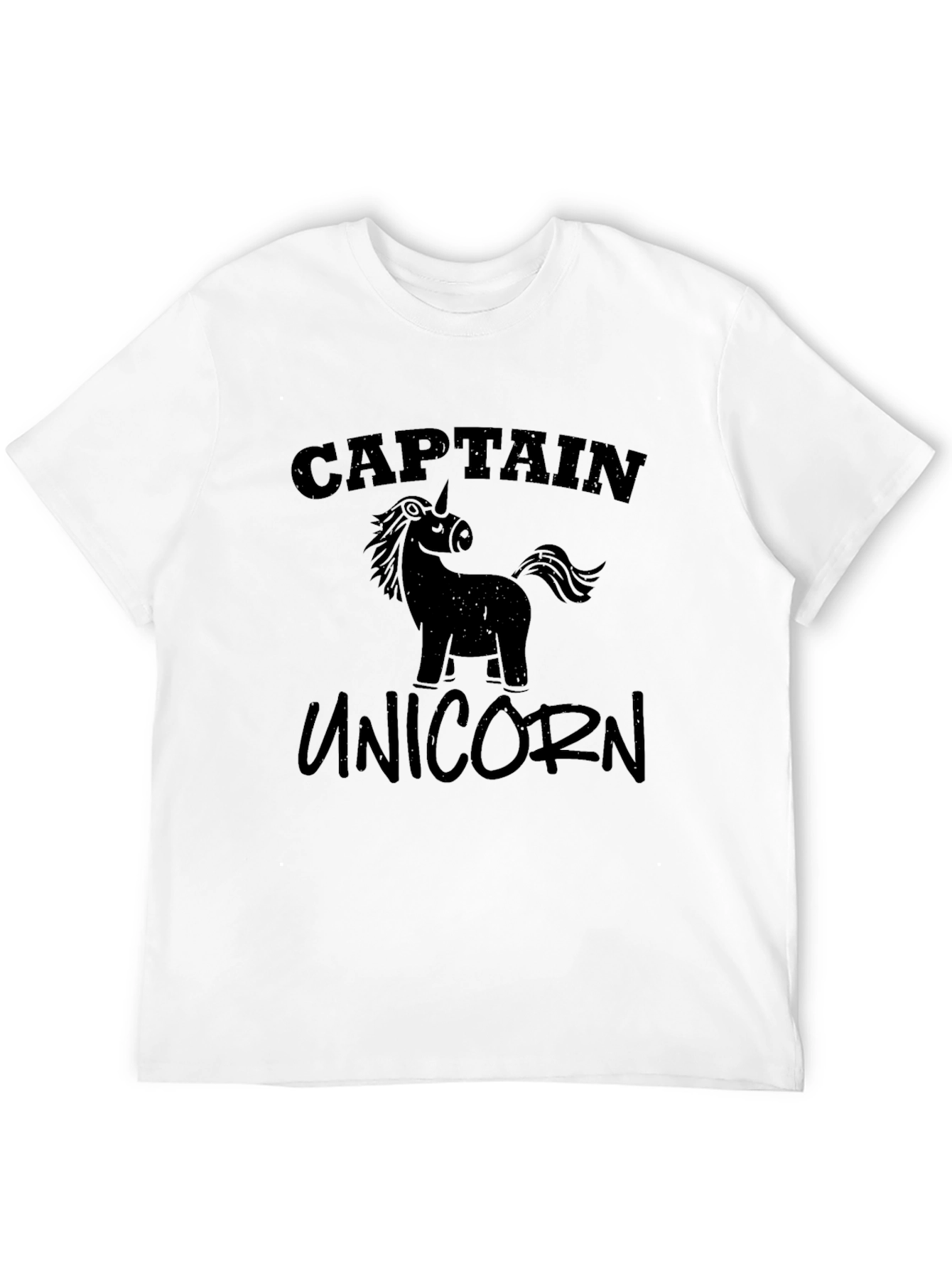 Captain Unicorn Black T-Shirt