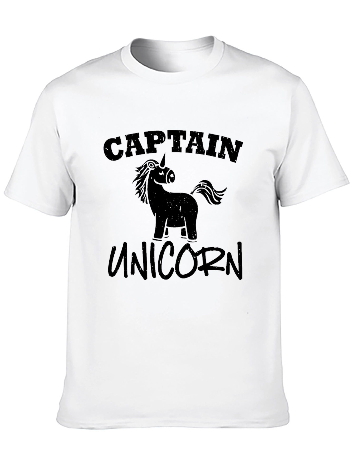 Captain Unicorn Black T-Shirt