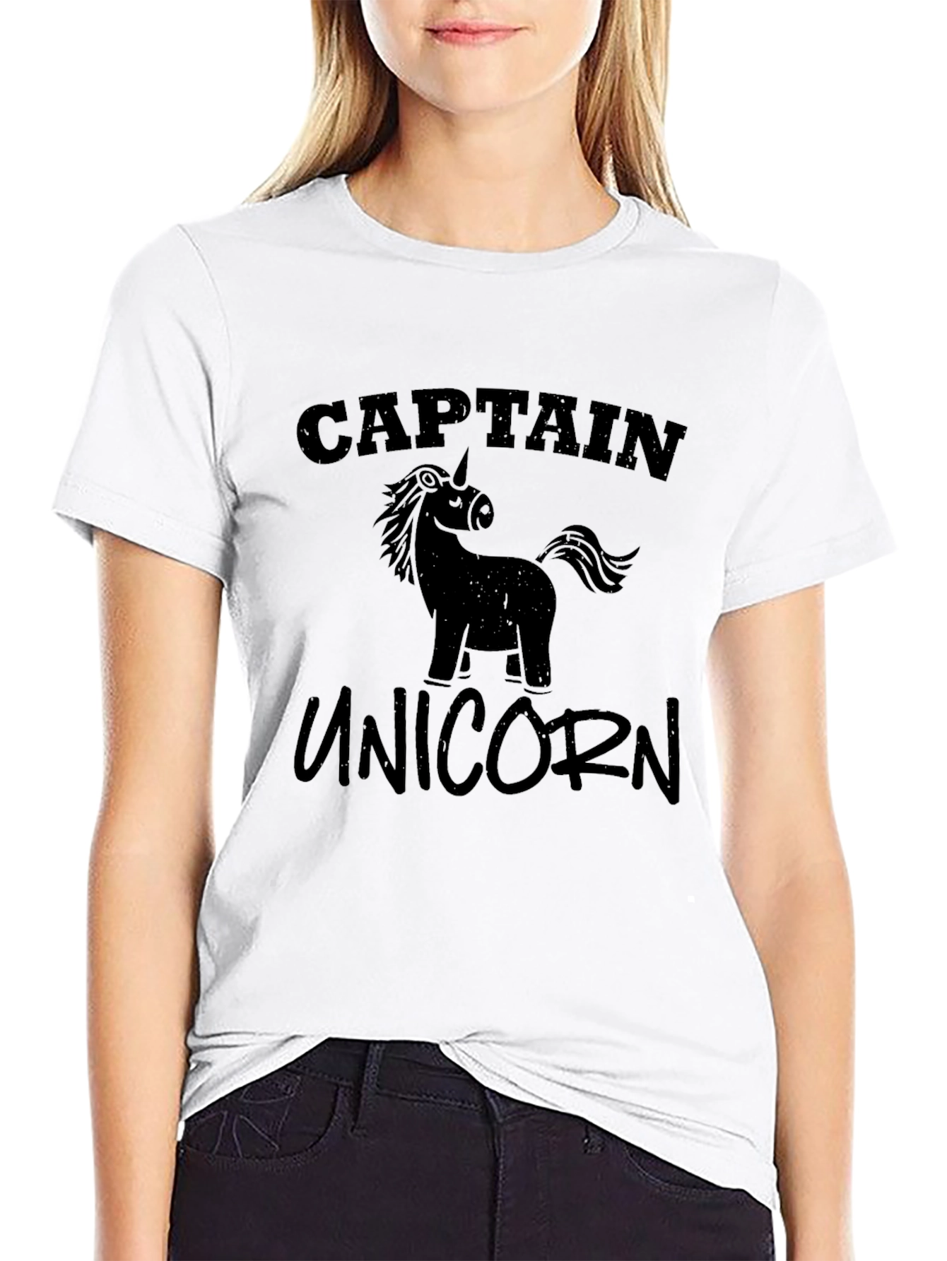 Captain Unicorn Black T-Shirt