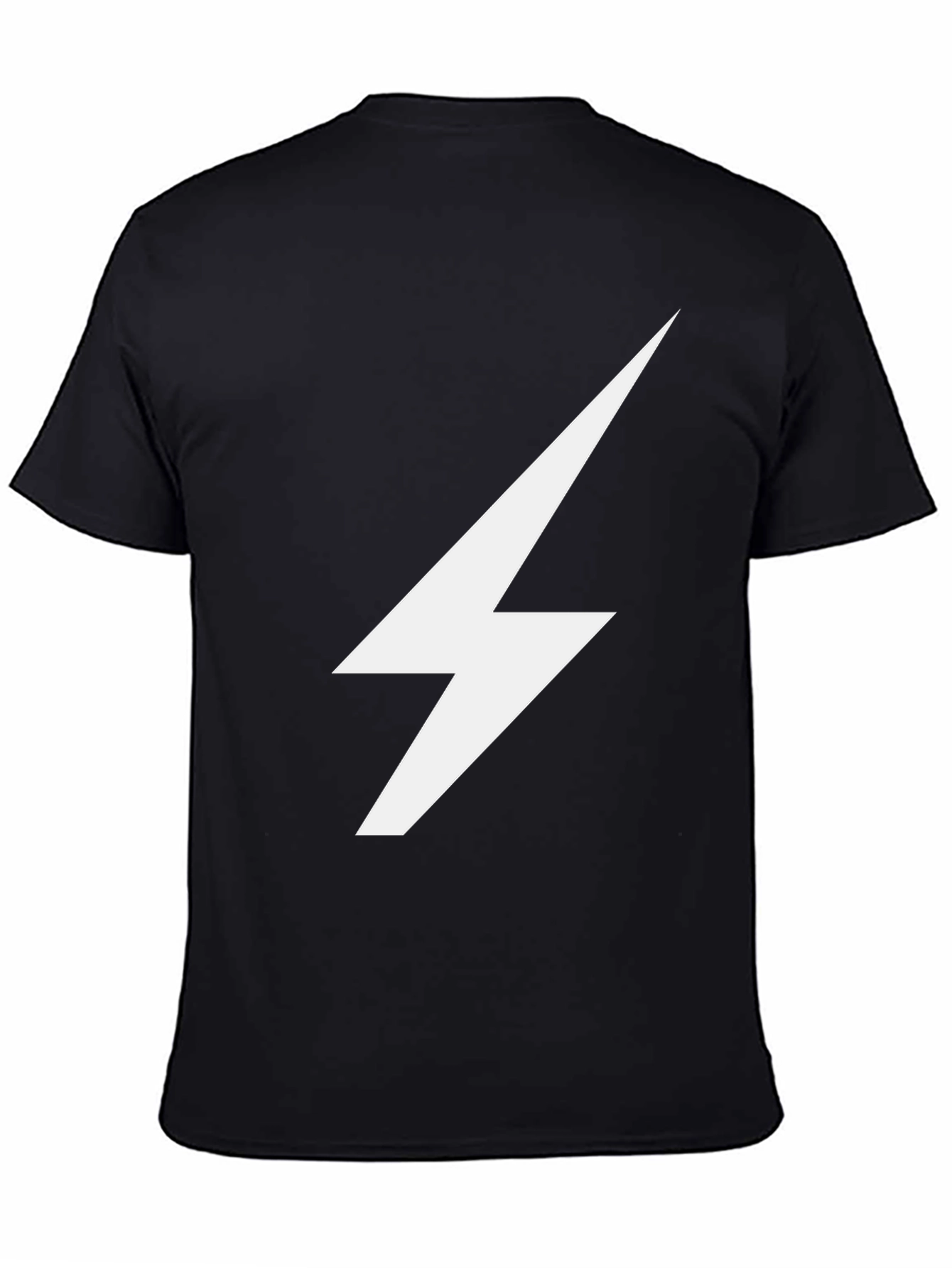Lightning Bolt Graphic Tee - Sleek Black Cotton T-Shirt