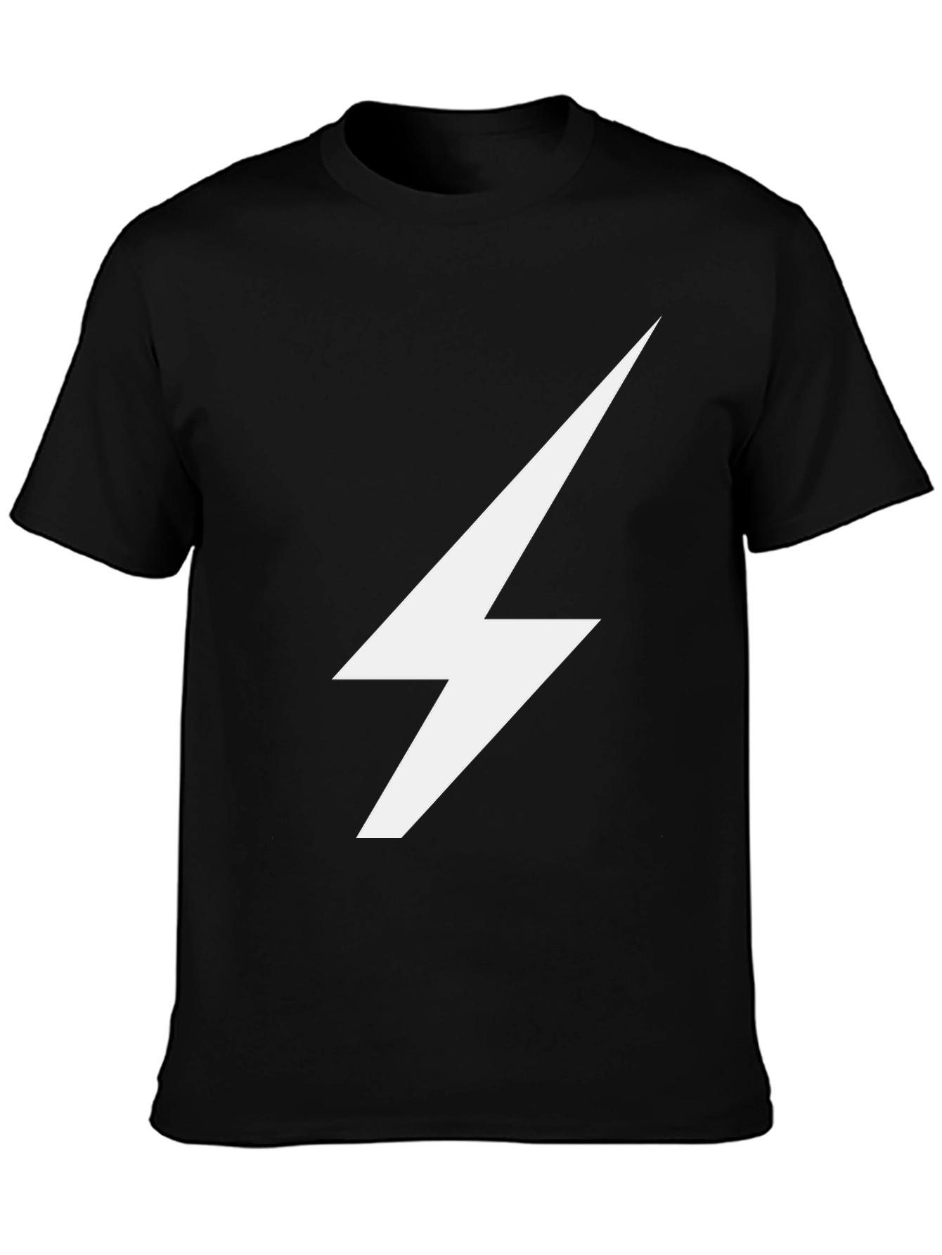 Lightning Bolt Graphic Tee - Sleek Black Cotton T-Shirt