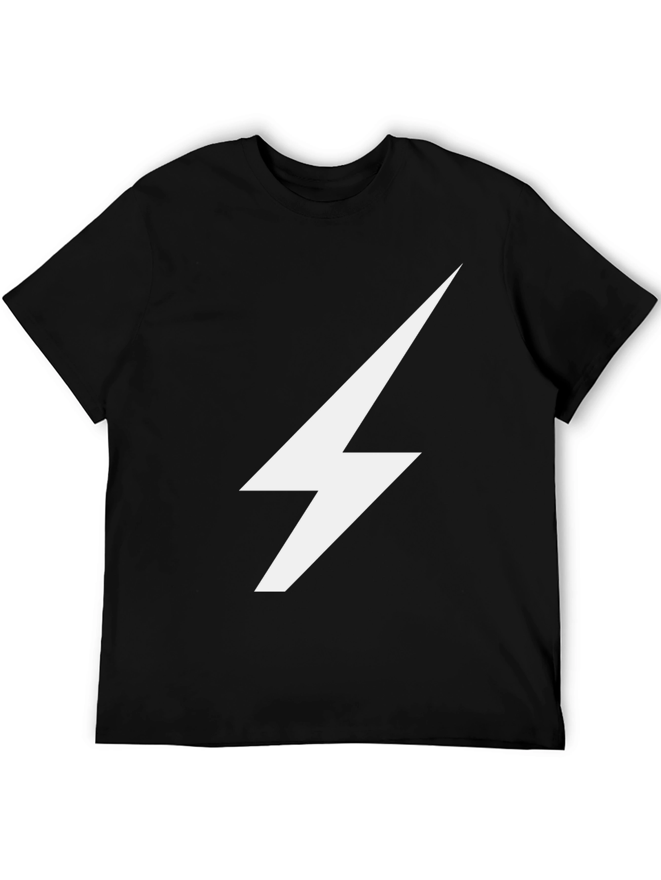 Lightning Bolt Graphic Tee - Sleek Black Cotton T-Shirt