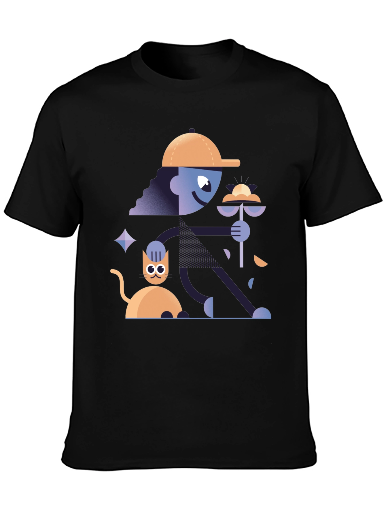 Funky Graphic Tee - Cat & Figure