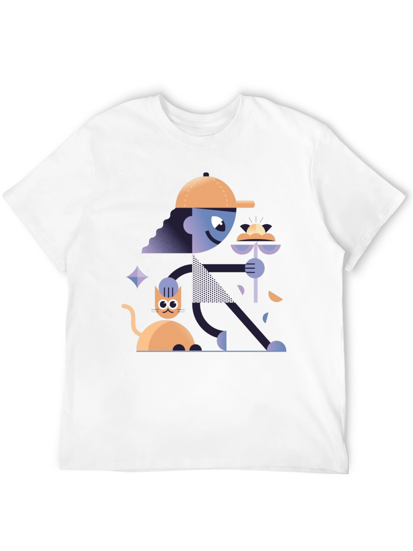 Funky Graphic Tee - Cat & Figure