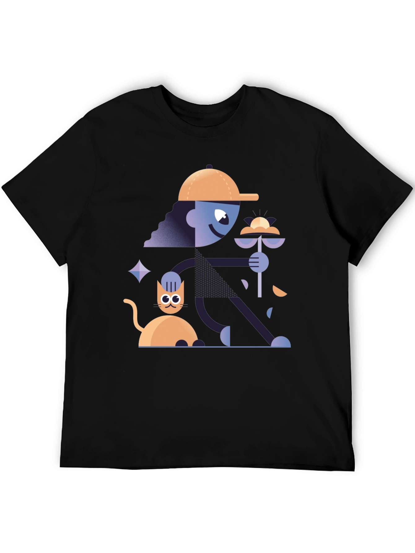 Funky Graphic Tee - Cat & Figure
