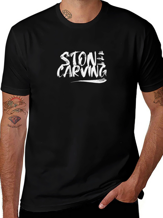 Stone Carving Graphic Black T-Shirt