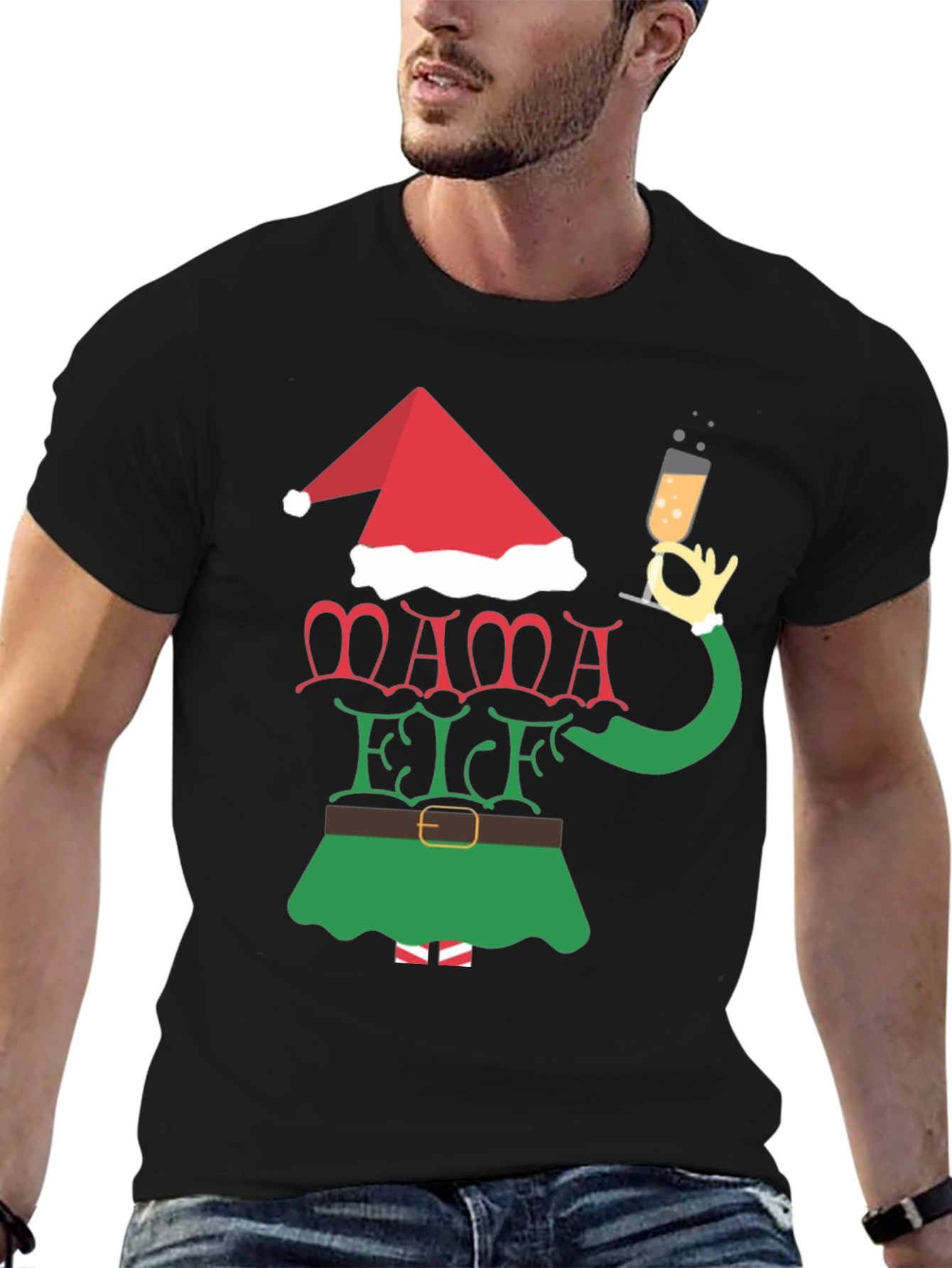 Mama Elf Christmas Holiday T-Shirt