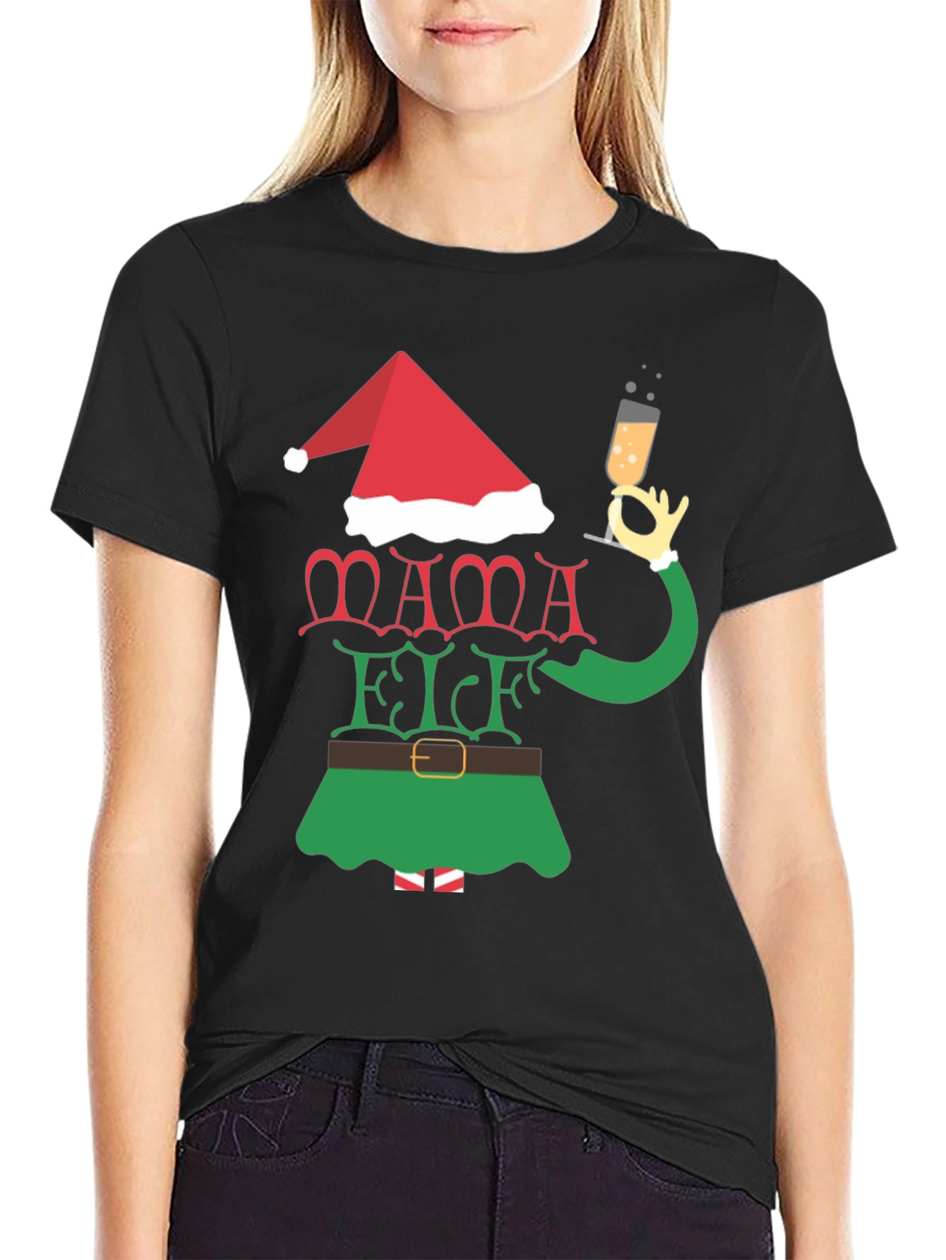 Mama Elf Christmas Holiday T-Shirt