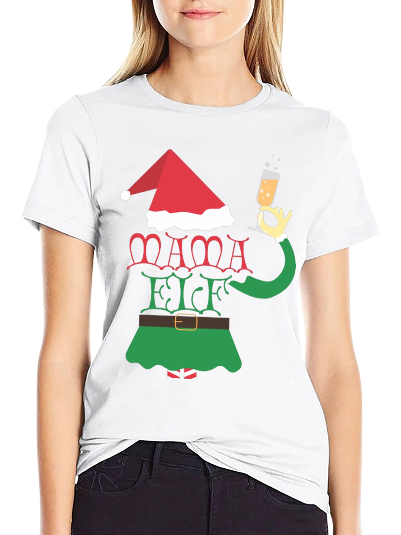 Mama Elf Christmas Holiday T-Shirt