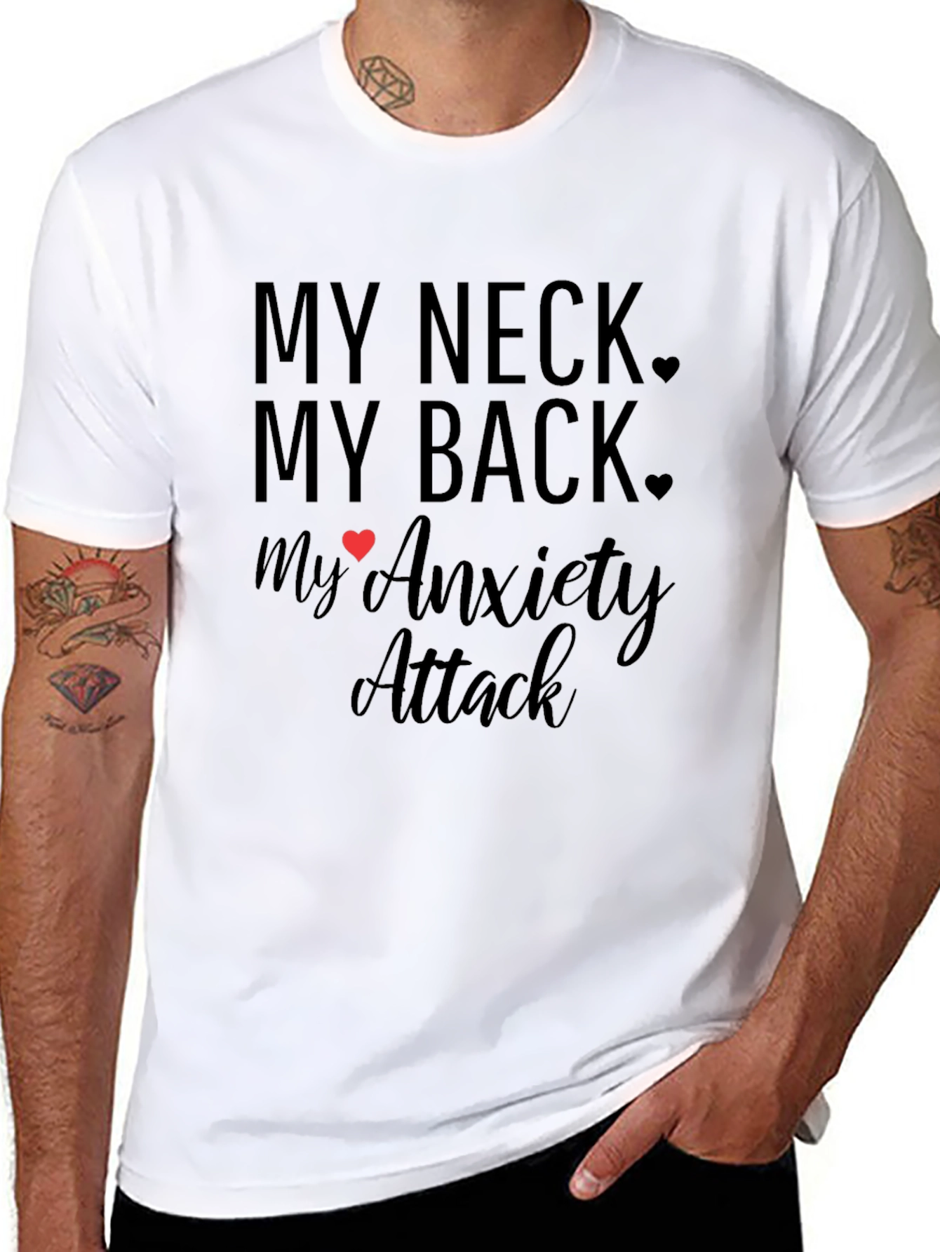My Neck My Back Anxiety Attack Black T-Shirt