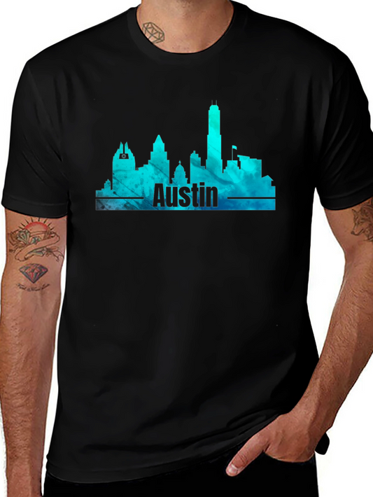 Austin Skyline Mens Graphic T-Shirt