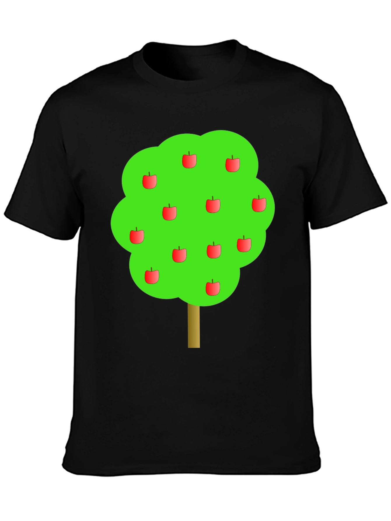 Apple Tree Graphic Print Black T-Shirt