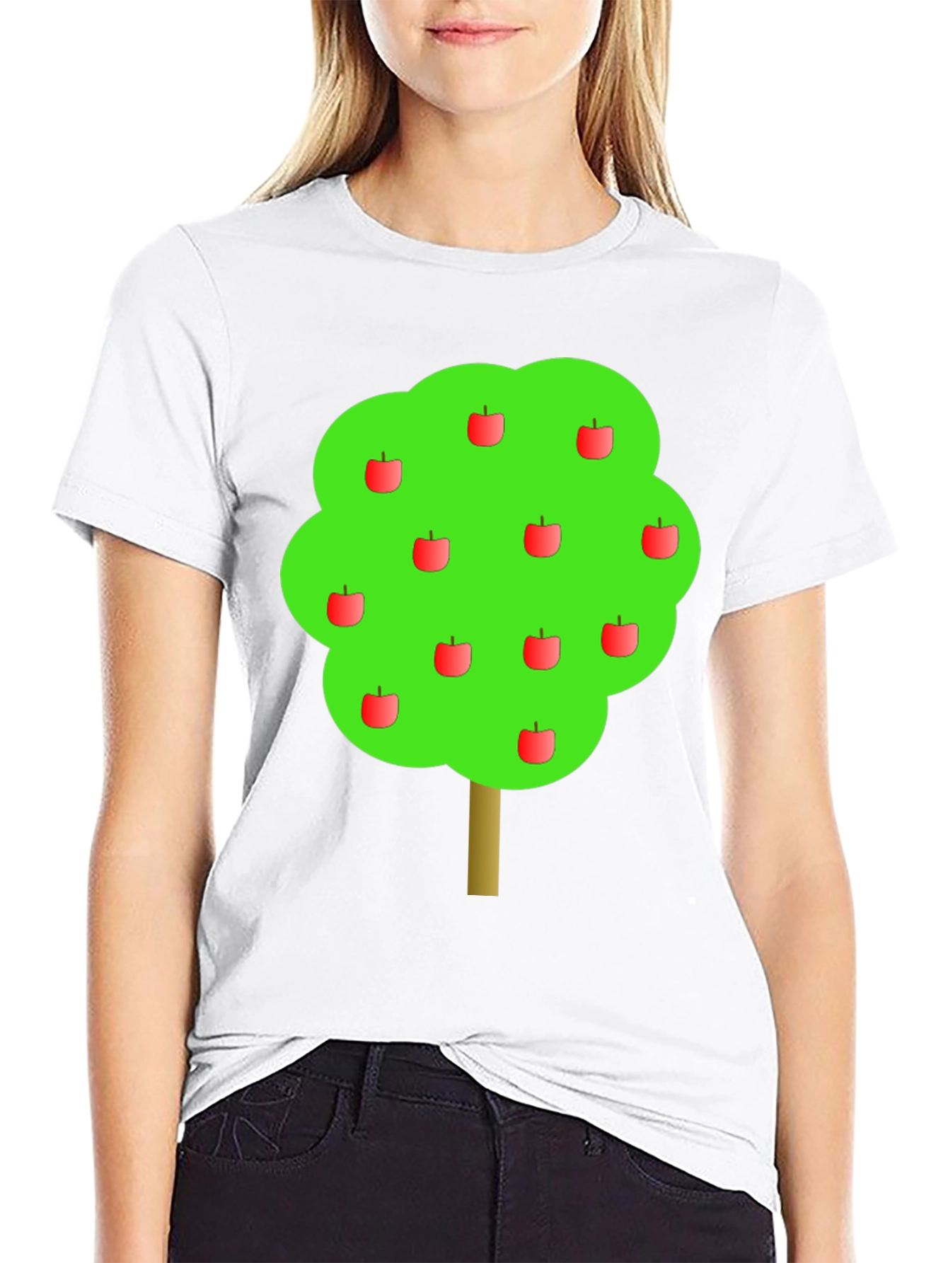 Apple Tree Graphic Print Black T-Shirt
