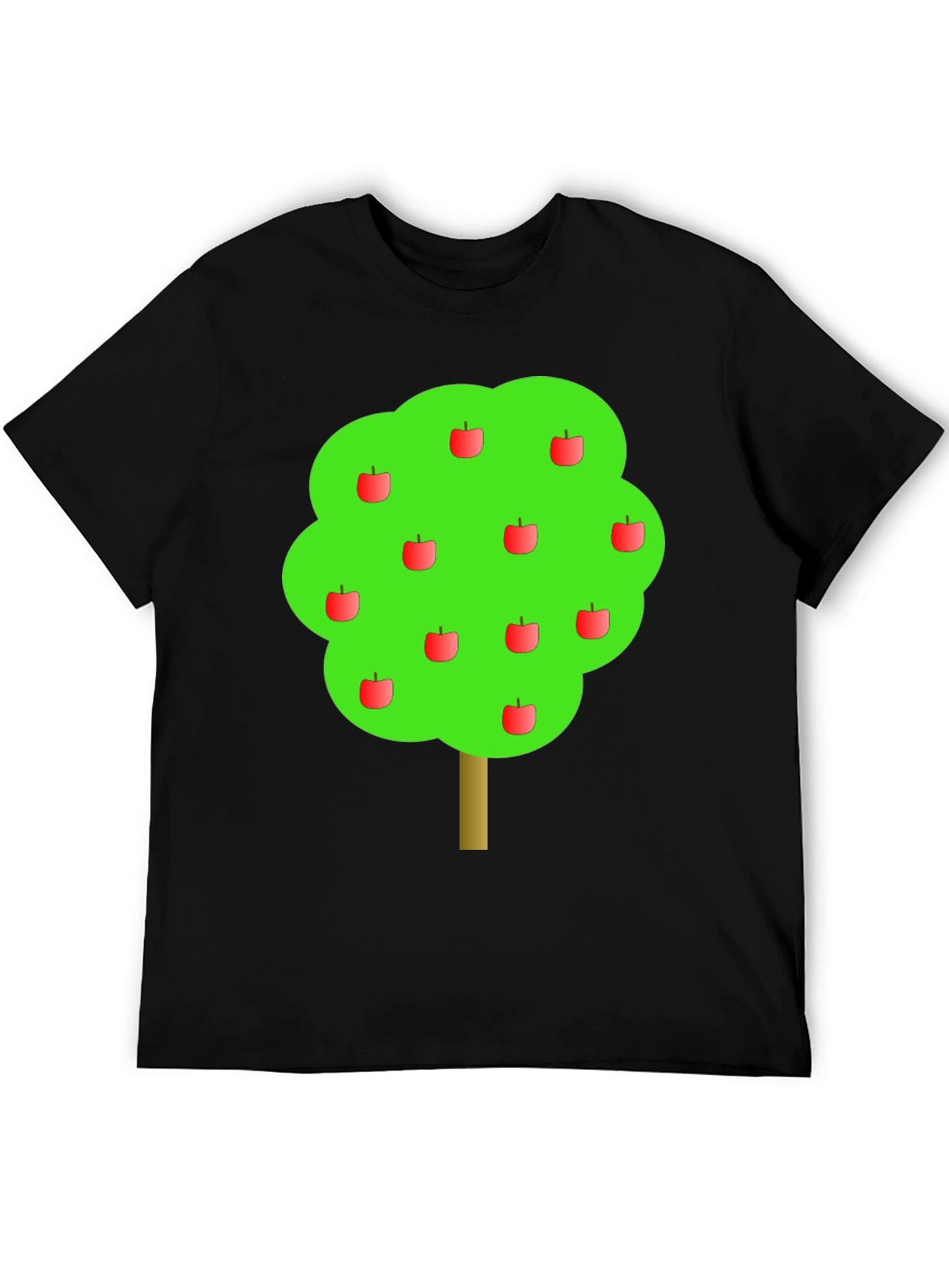 Apple Tree Graphic Print Black T-Shirt