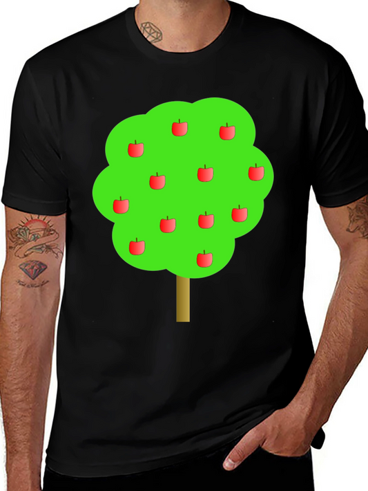 Apple Tree Graphic Print Black T-Shirt