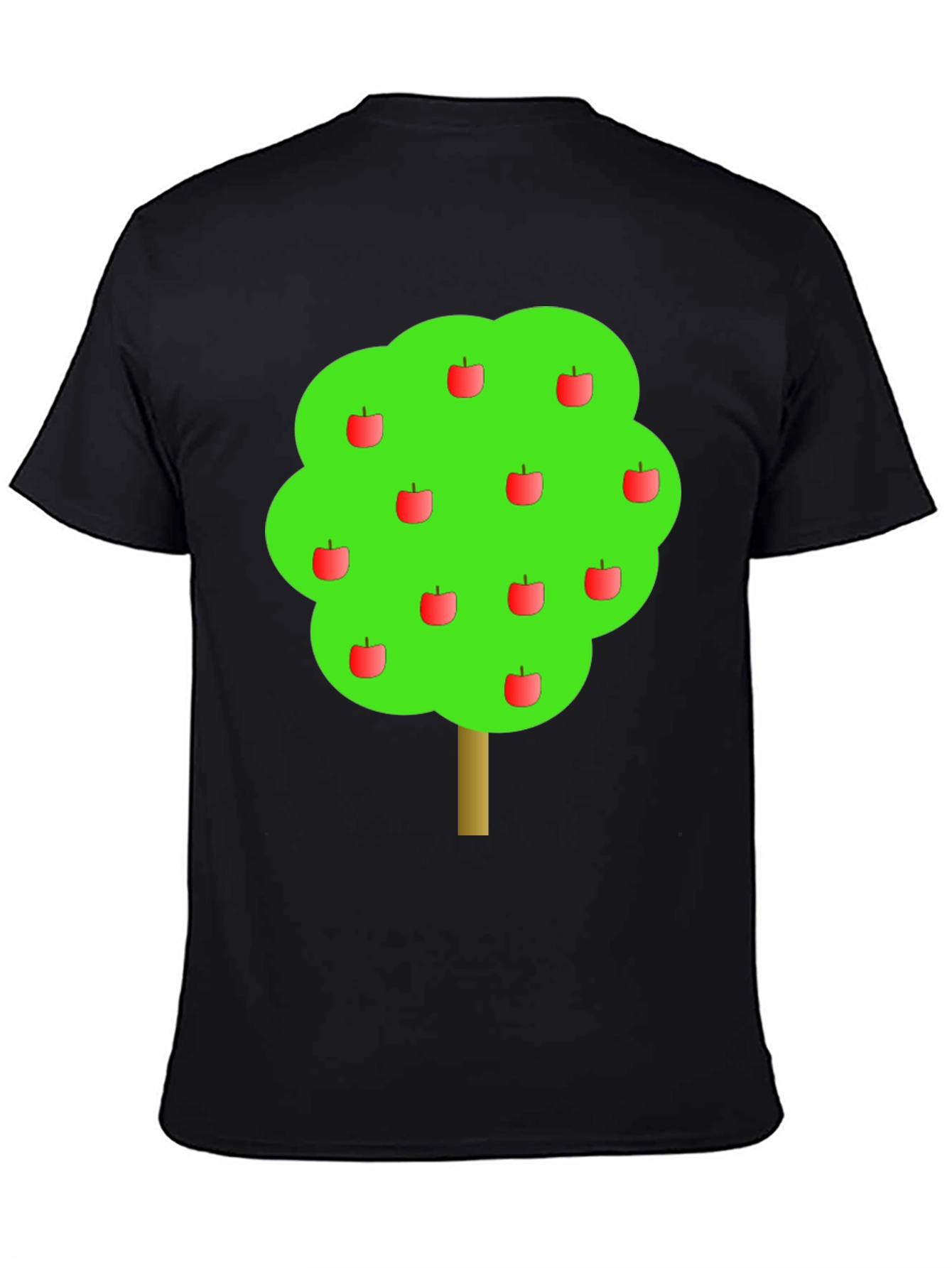 Apple Tree Graphic Print Black T-Shirt