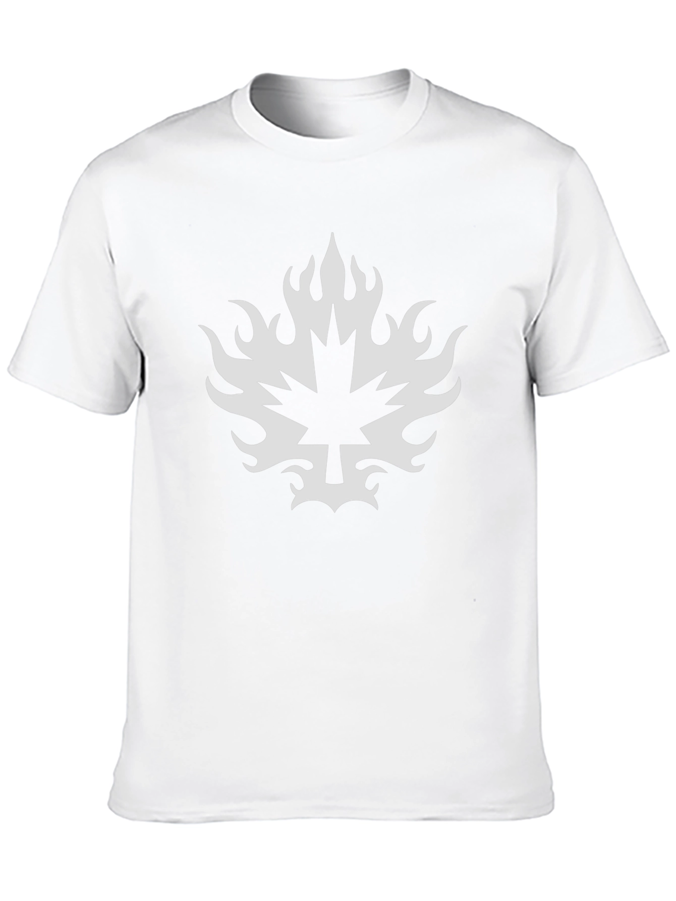 Maple Leaf Fire Graphic T-Shirt - Bold Black Tee