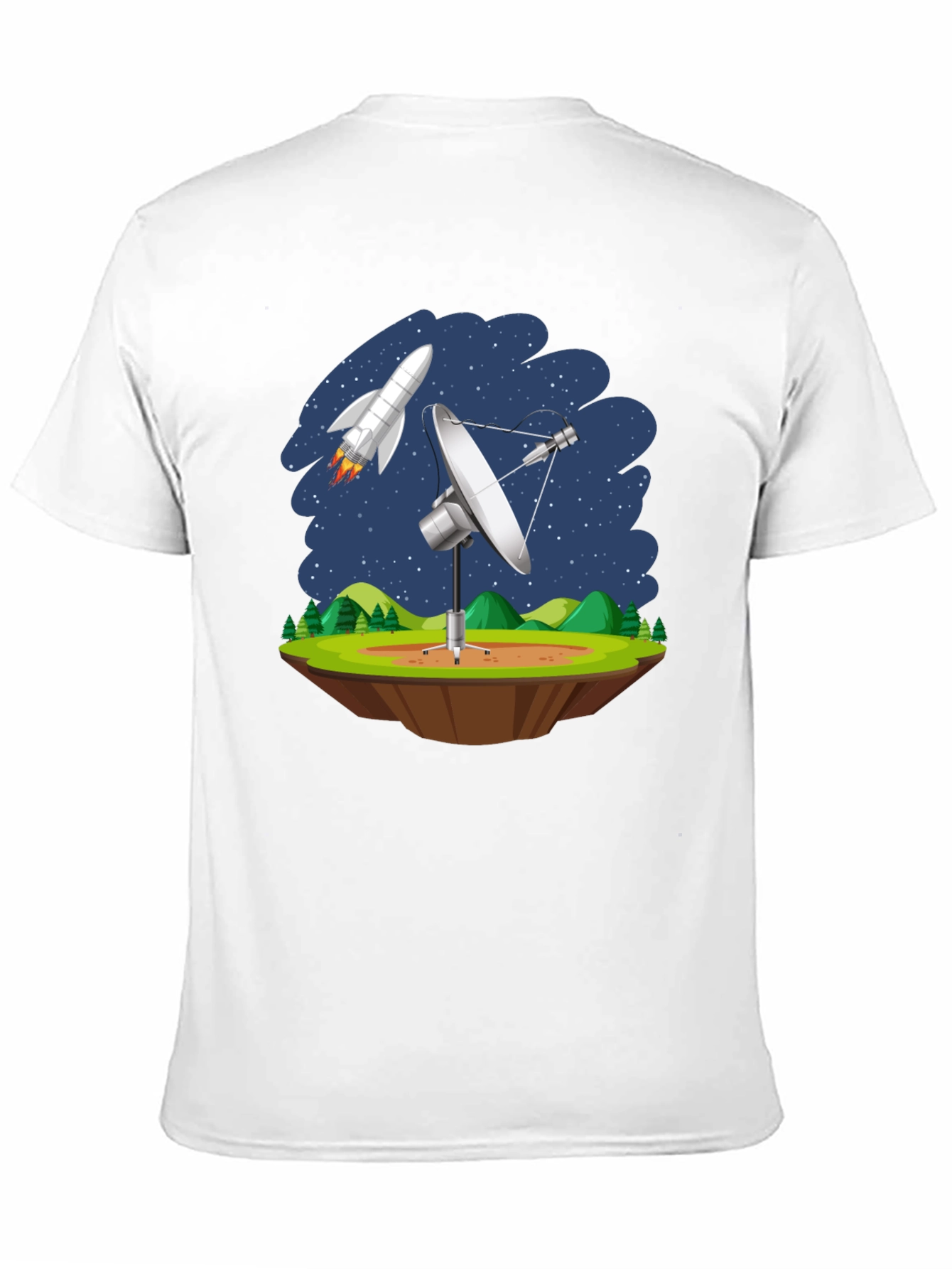 Space Station T-Shirt - Rocket & Satellite Design