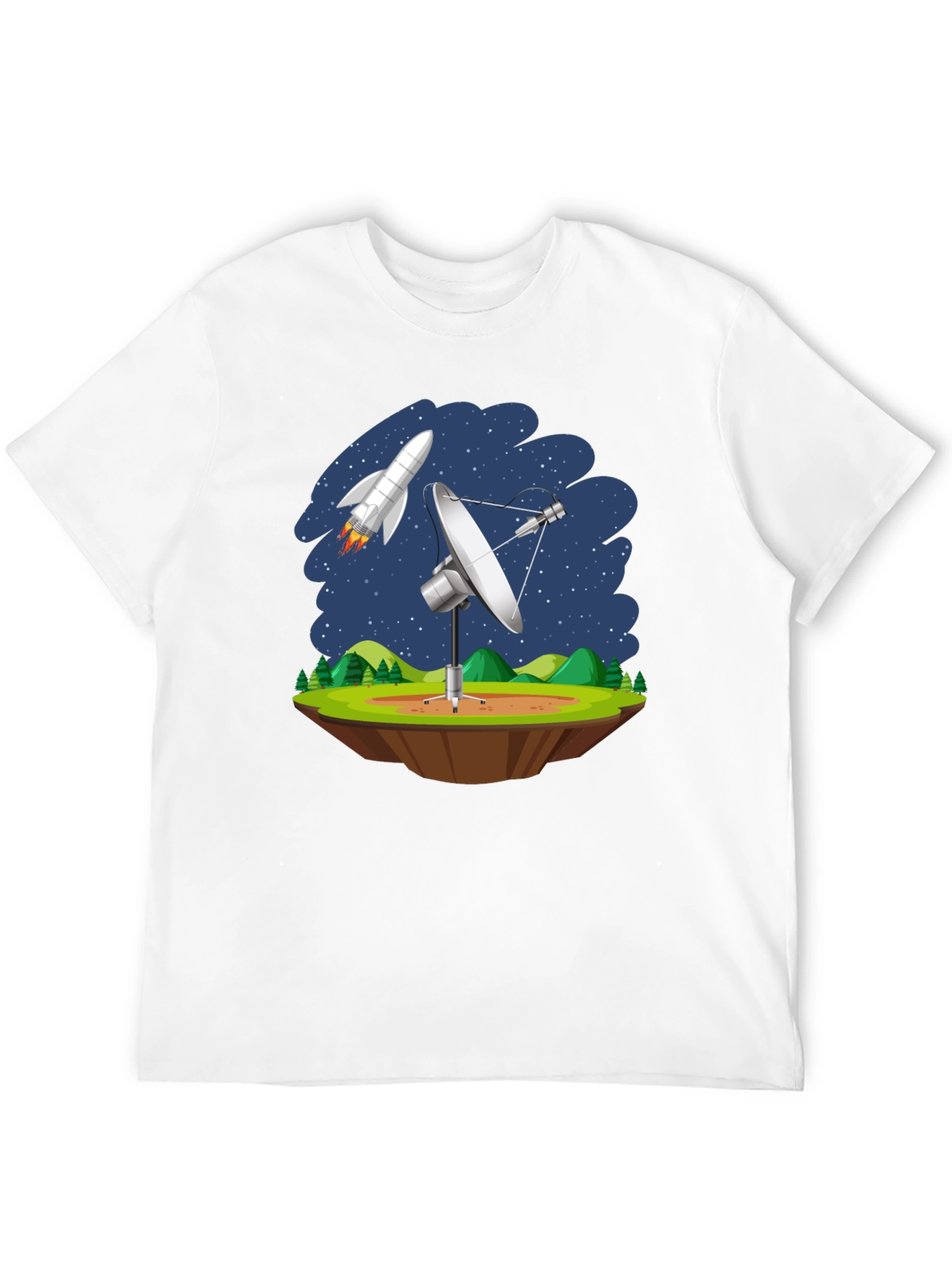 Space Station T-Shirt - Rocket & Satellite Design