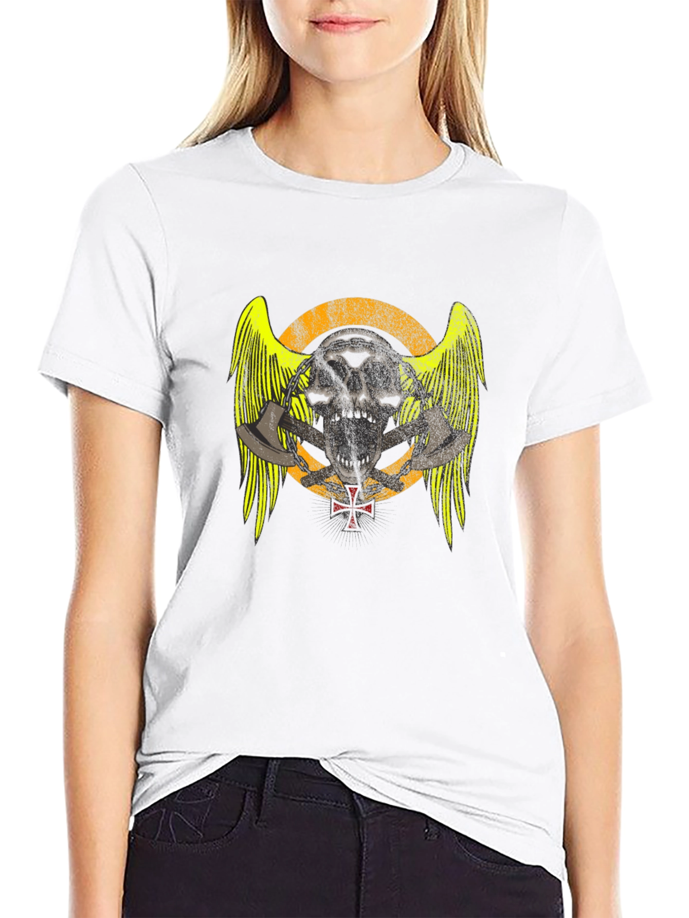 Skull & Axes Graphic T-Shirt - Black