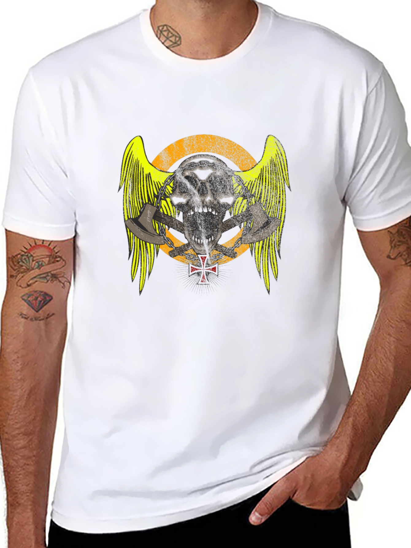 Skull & Axes Graphic T-Shirt - Black