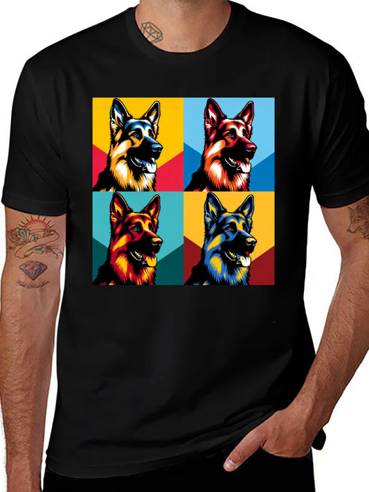 Pop Art German Shepherd T-Shirt - Unique Dog Lover Tee