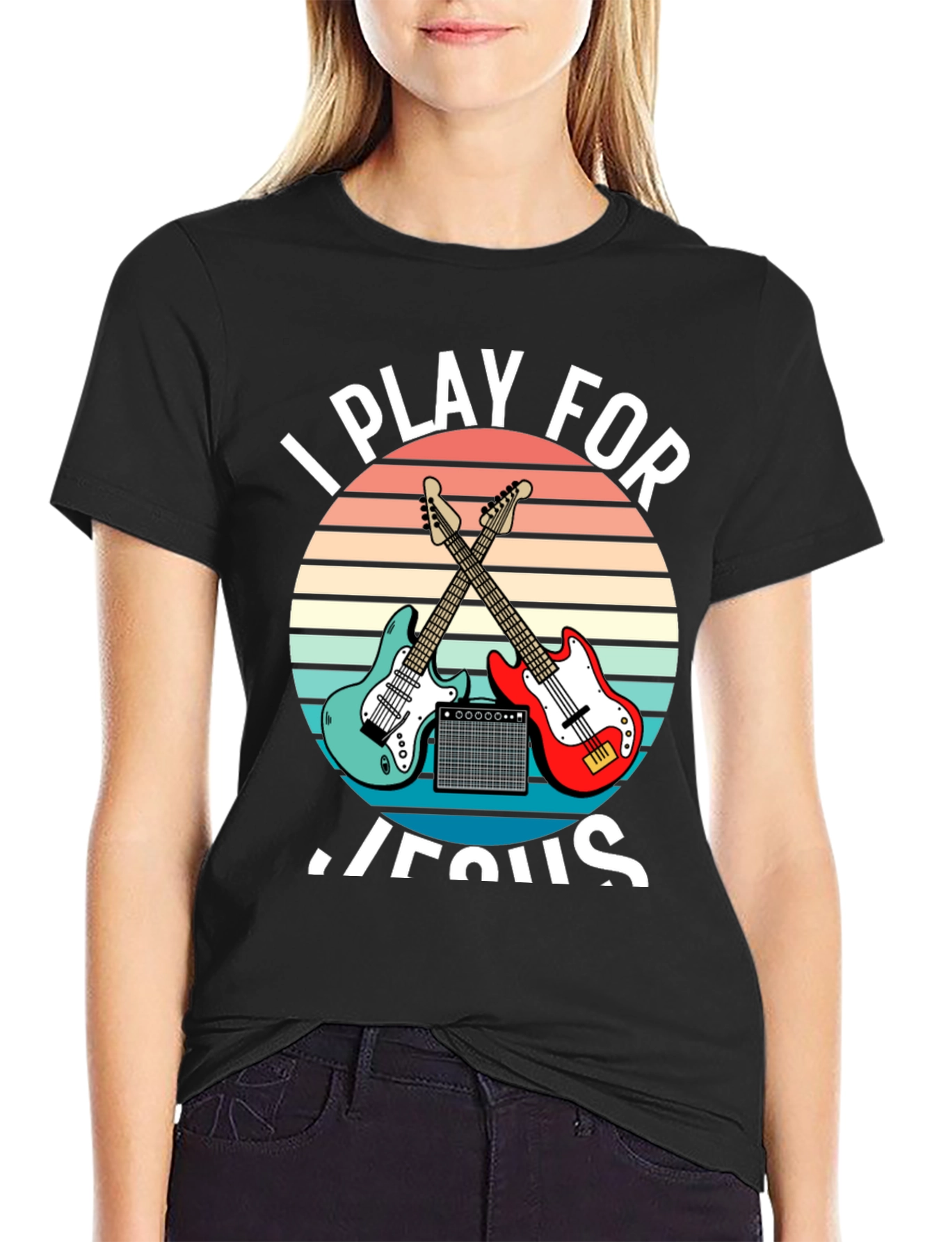 I Play For Jesus T-Shirt Guitar Music Christian