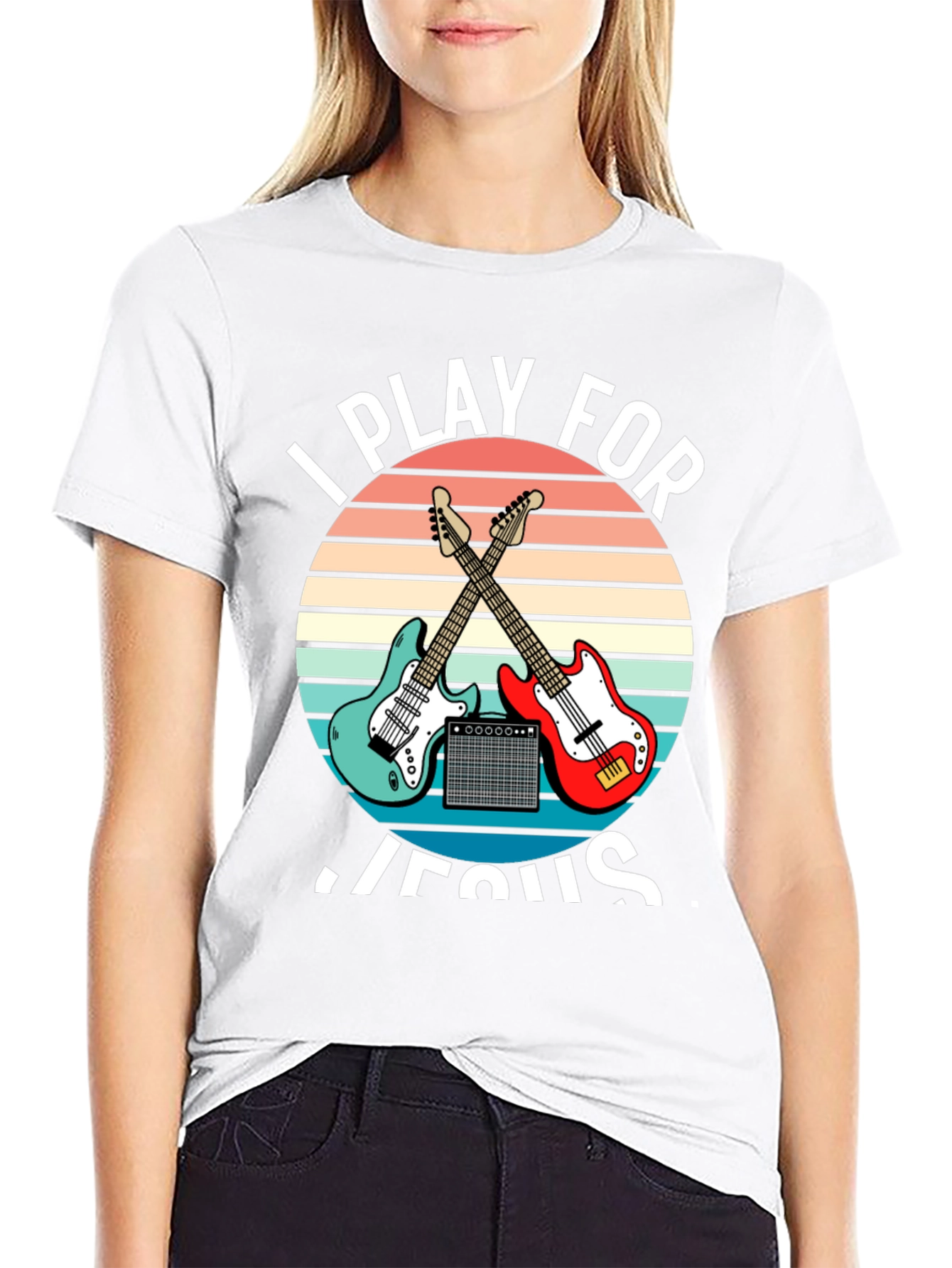 I Play For Jesus T-Shirt Guitar Music Christian