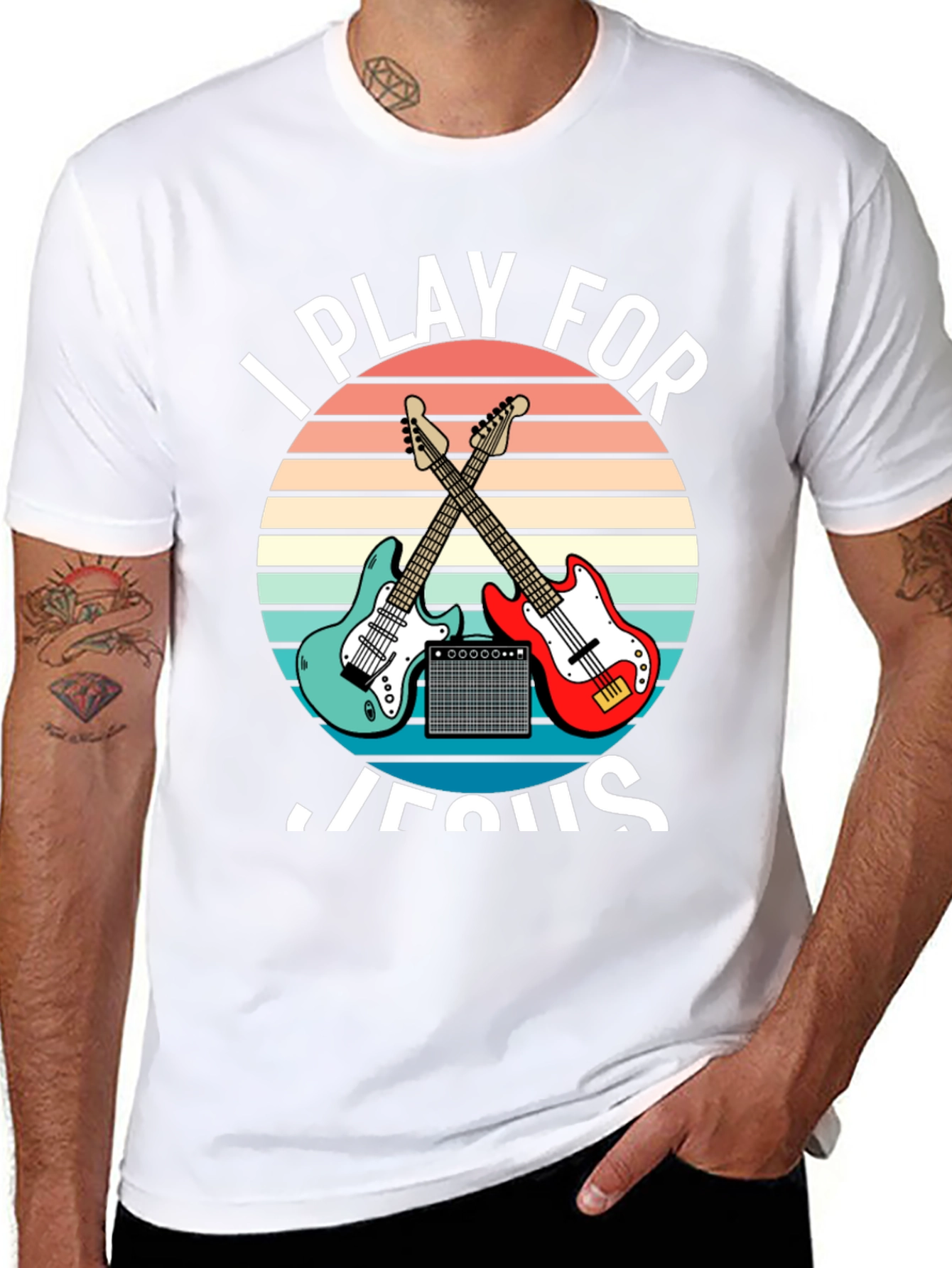 I Play For Jesus T-Shirt Guitar Music Christian