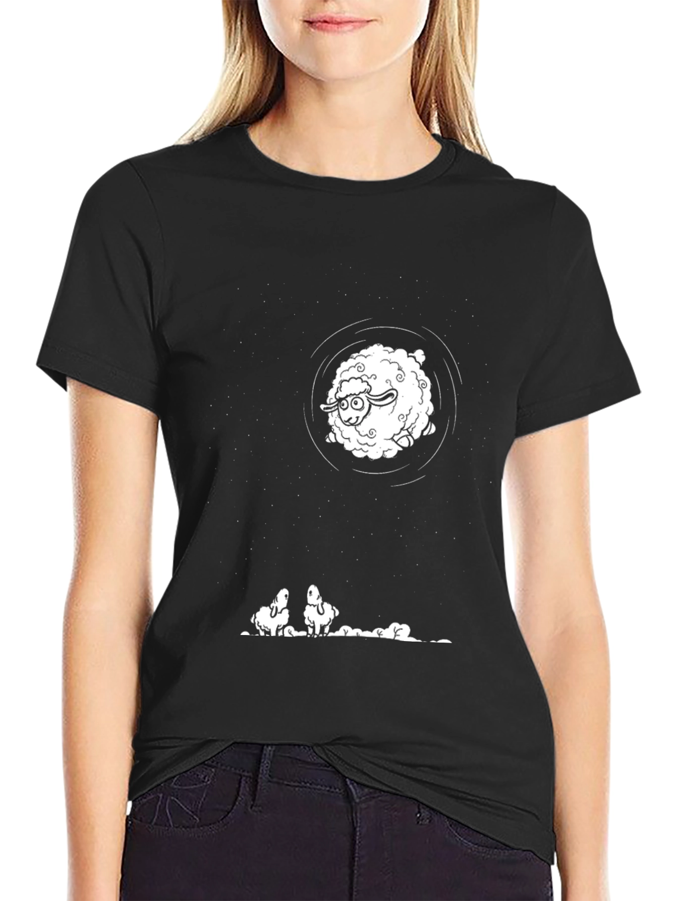 Counting Sheep Black T-Shirt