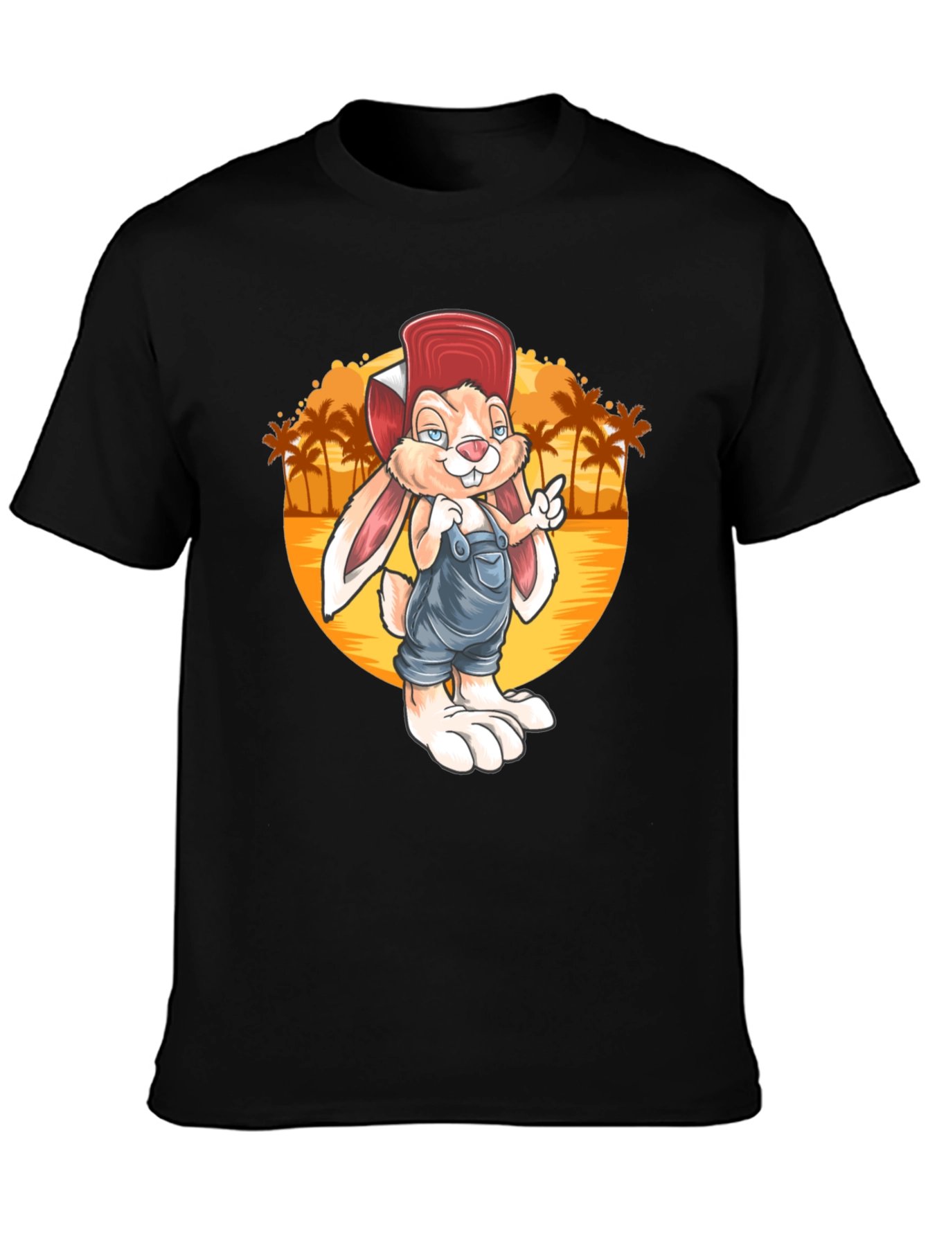 Cartoon Rabbit Graphic Tee - Retro Style