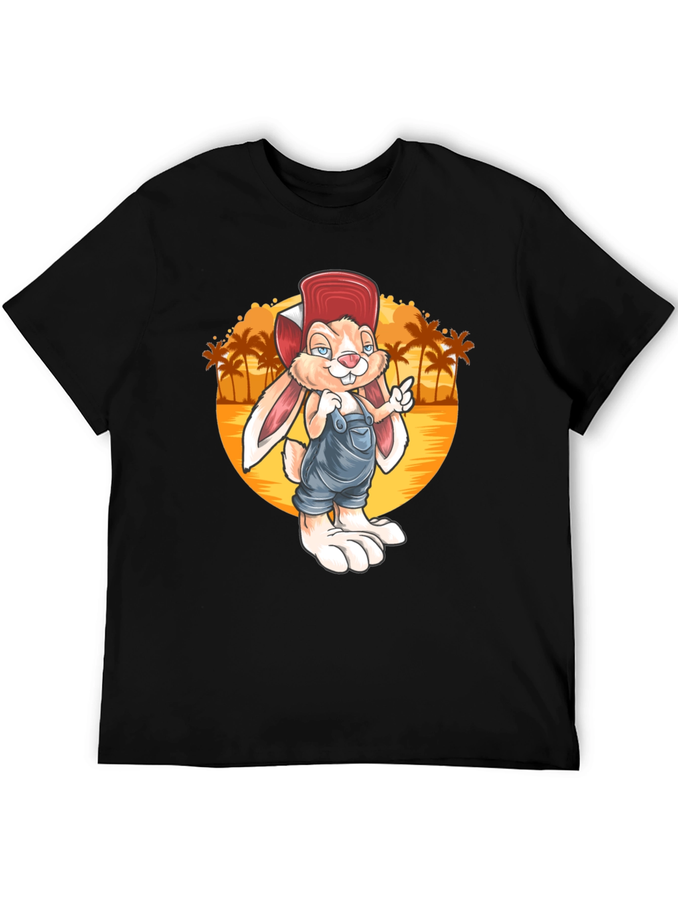 Cartoon Rabbit Graphic Tee - Retro Style